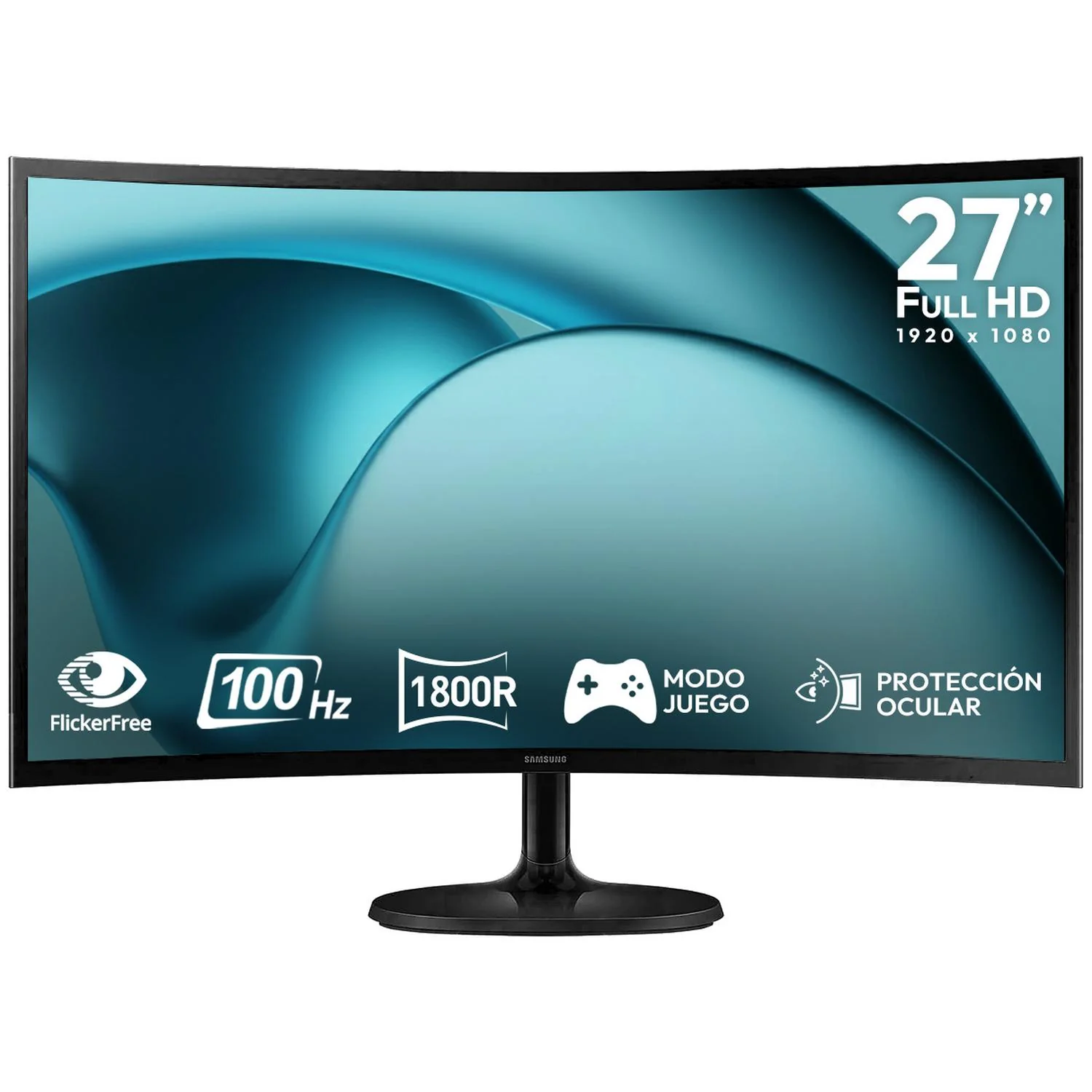 Monitor Curvo 27" SAMSUNG Essential S3 4ms 100Hz VA Full HD HDMI D-Sub