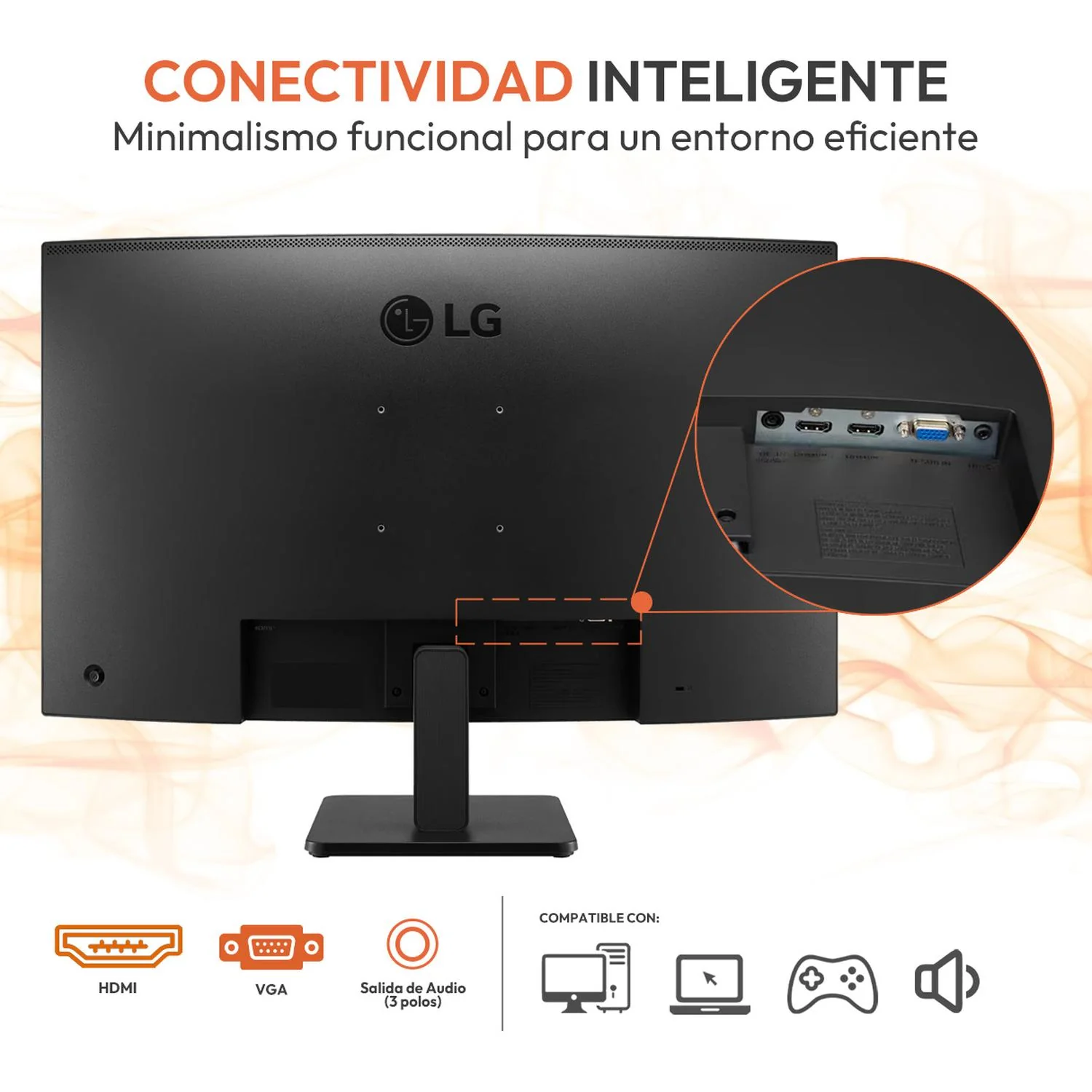 Monitor Curvo 31.5" LG 32MR50C-B 5ms 100 Hz Panel VA Full HD HDMI D-Sub AMD FreeSync - Image 5