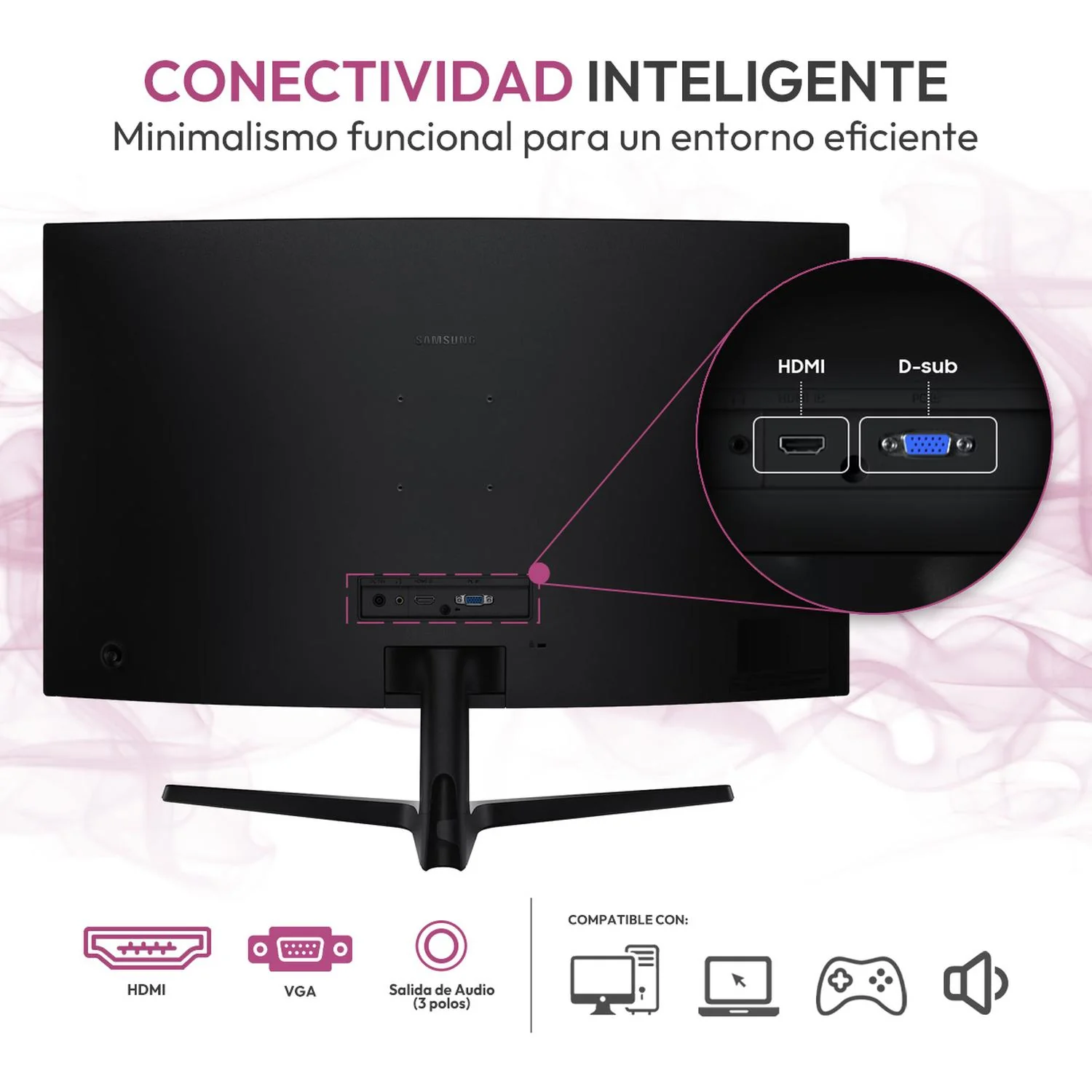 Monitor Curvo 32" SAMSUNG Essential S3 4ms 100Hz VA Full HD HDMI D-SUB - Image 5