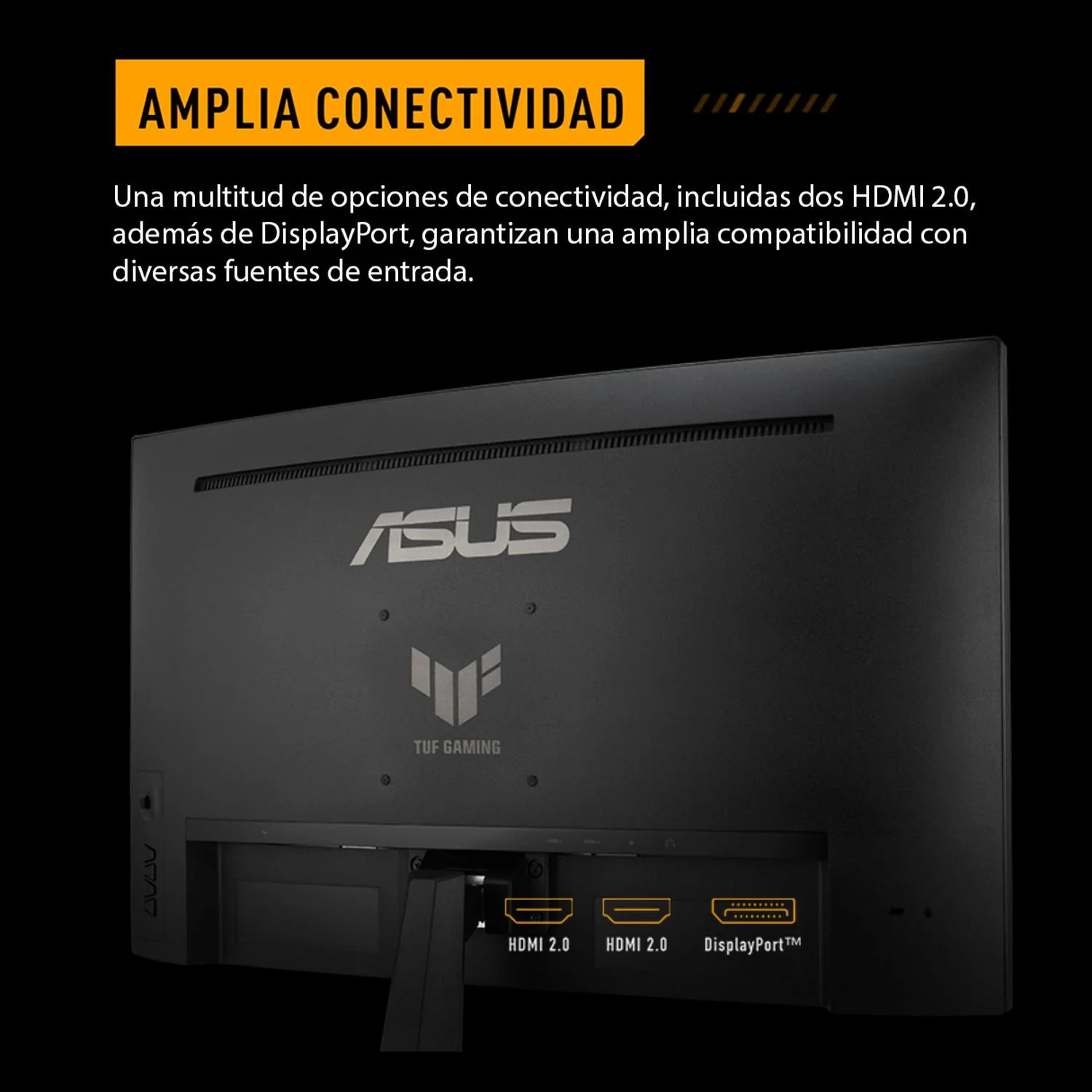Monitor Curvo Gamer 27 ASUS TUF Gaming VG27WQ3B 0.5ms 180Hz QHD Fast VA LED HDMI DP FreeSync Altavoz - Image 2