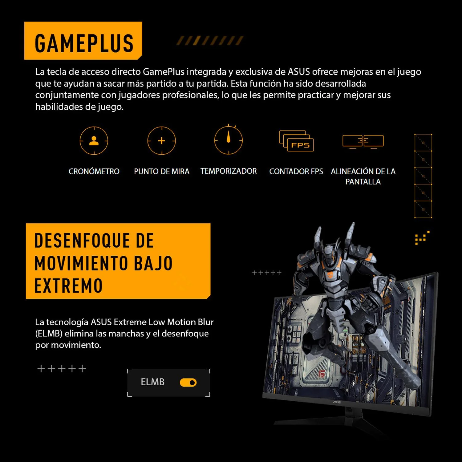 Monitor Curvo Gamer 27 ASUS TUF Gaming VG27WQ3B 0.5ms 180Hz QHD Fast VA LED HDMI DP FreeSync Altavoz - Image 5