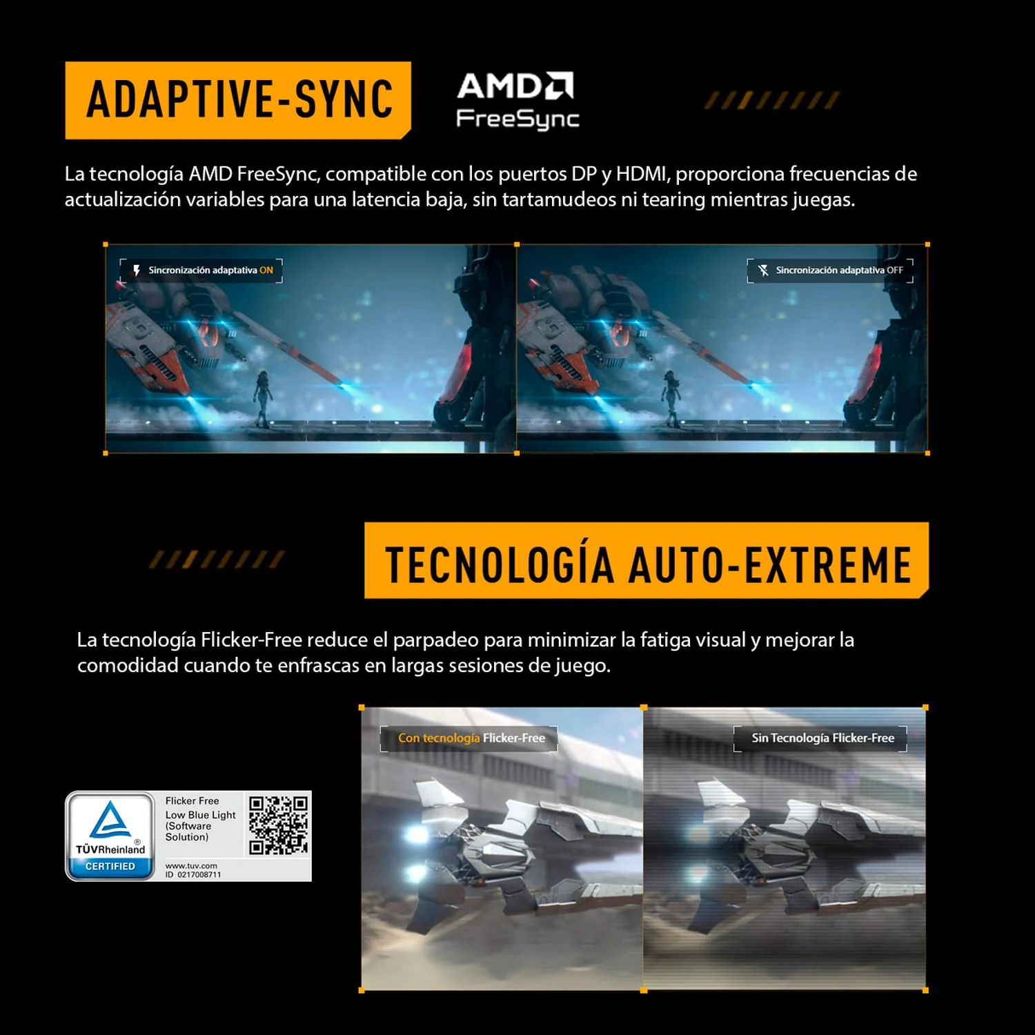 Monitor Curvo Gamer 31.5 ASUS TUF VG32WQ3B 1ms 180Hz QHD VA LED HDMI DP FreeSync Altavoz - Image 3
