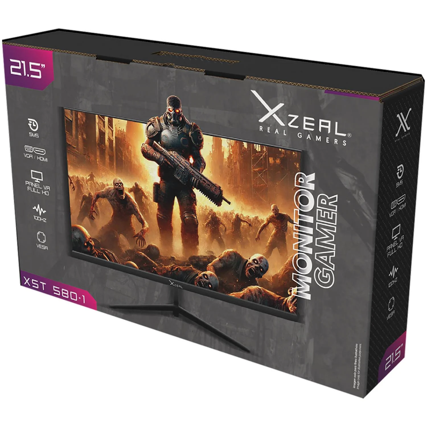 Monitor Gamer 21.5 XZEAL 580-1 5ms 100Hz Full HD VA LED HDMI Negro XSPMG09B - Image 5