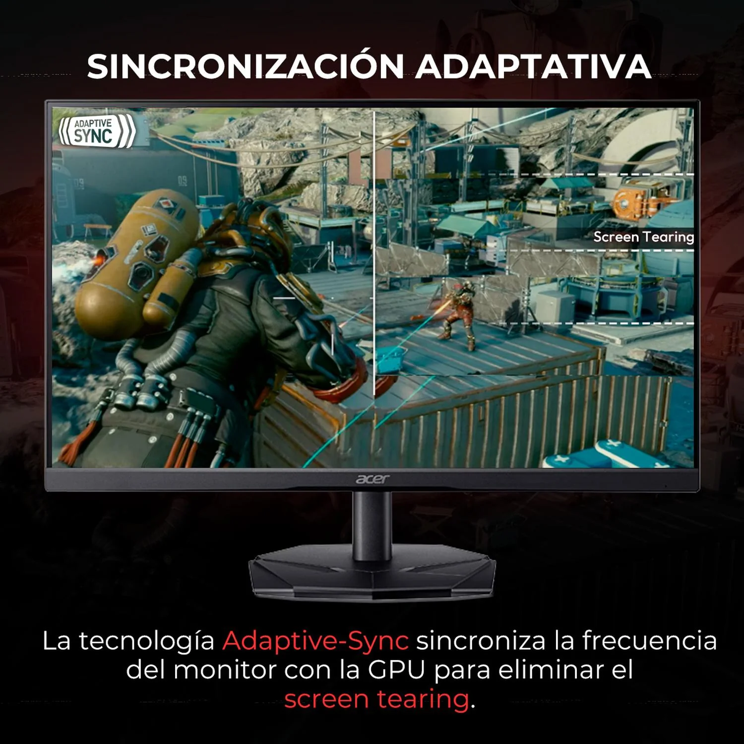 Monitor Gamer 23.8" ACER Nitro KG241Y X3bip Full HD 200Hz 2ms VA Adaptative-Sync HDMI DP Negro UM.QX1AA.309 Gaming y multitarea - Image 3