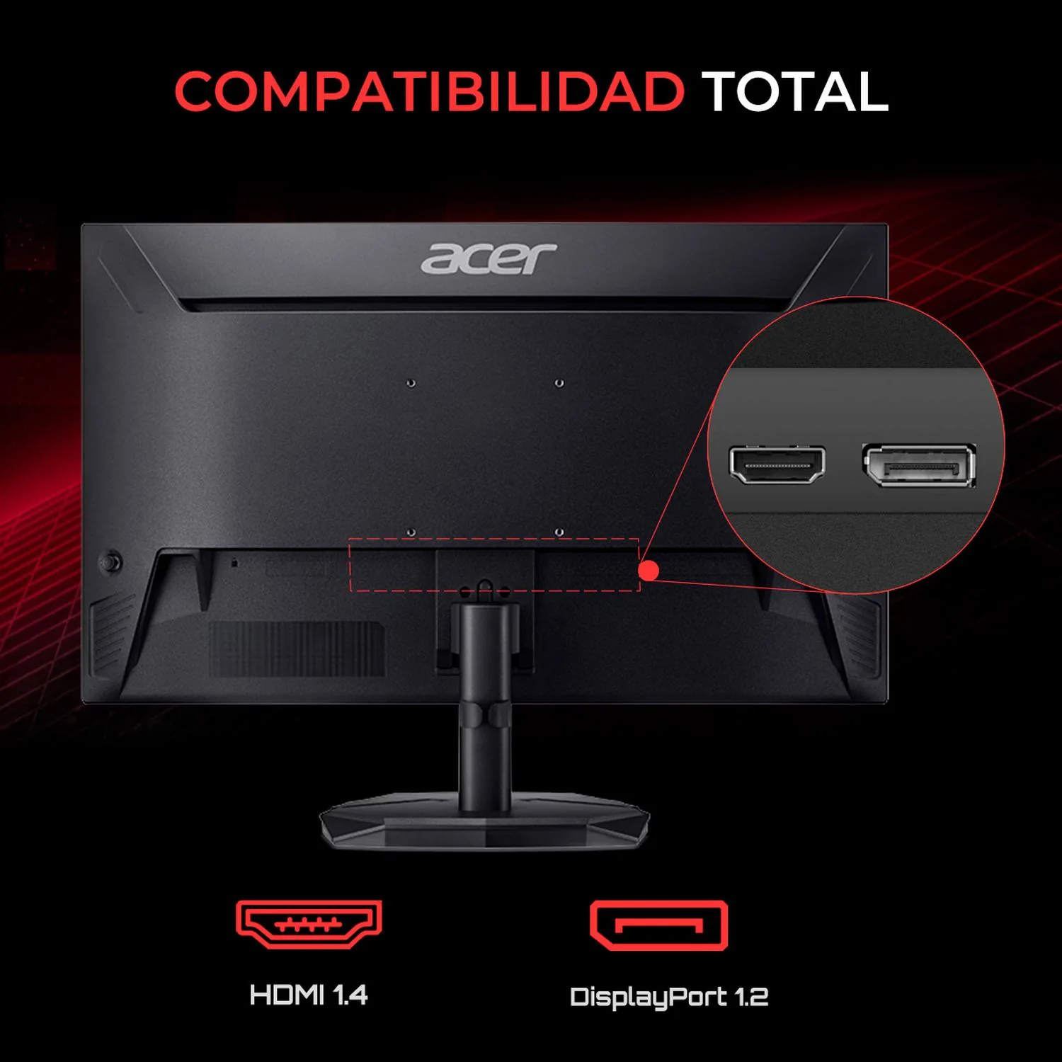 Monitor Gamer 23.8" ACER Nitro KG241Y X3bip Full HD 200Hz 2ms VA Adaptative-Sync HDMI DP Negro UM.QX1AA.309 Gaming y multitarea - Image 5