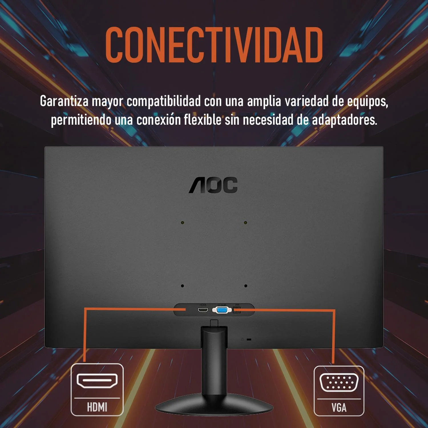 Monitor Gamer 23.8 AOC 24B30H2 1ms 100Hz Full HD IPS LED HDMI VGA Adaptive Sync - Image 4