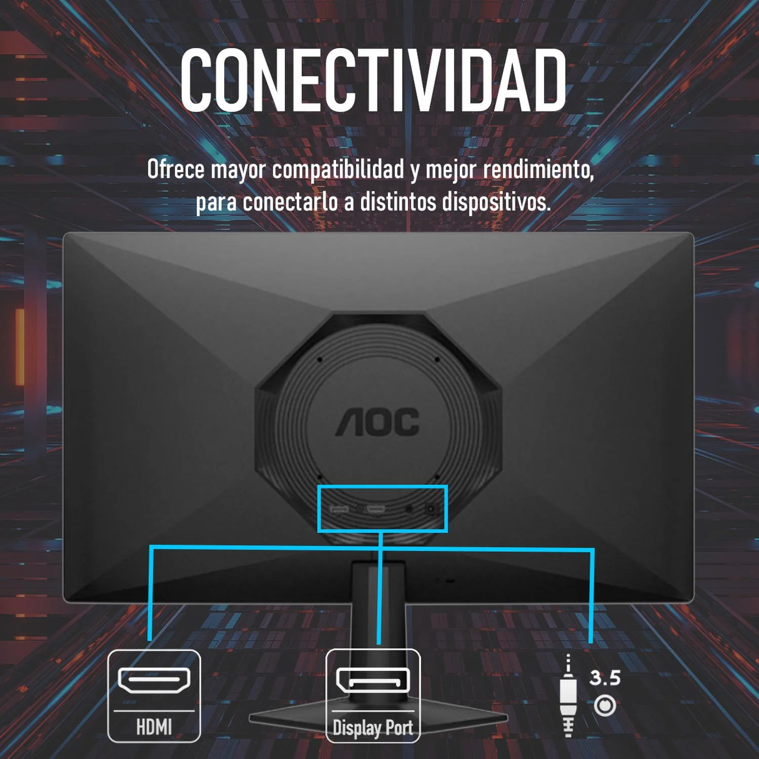 Monitor Gamer 23.8 AOC 24G50F 0.5ms 144Hz Full HD IPS LED HDMI DP Adaptive-Sync - Image 4