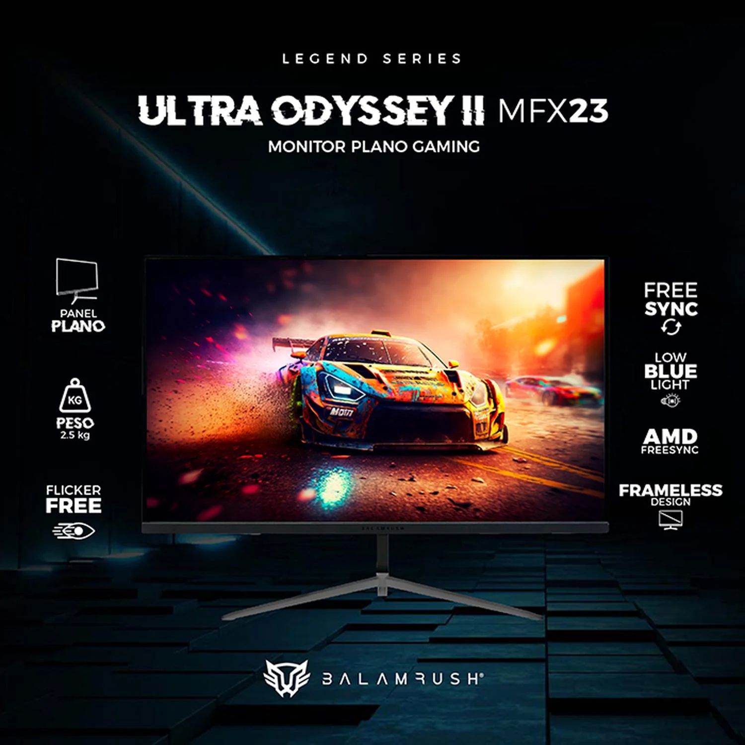 Monitor Gamer 23.8 BALAM RUSH ULTRA ODYSSEY II MFX23 1ms 100Hz FHD IPS LED HDMI Negro BR-938358 - Image 3