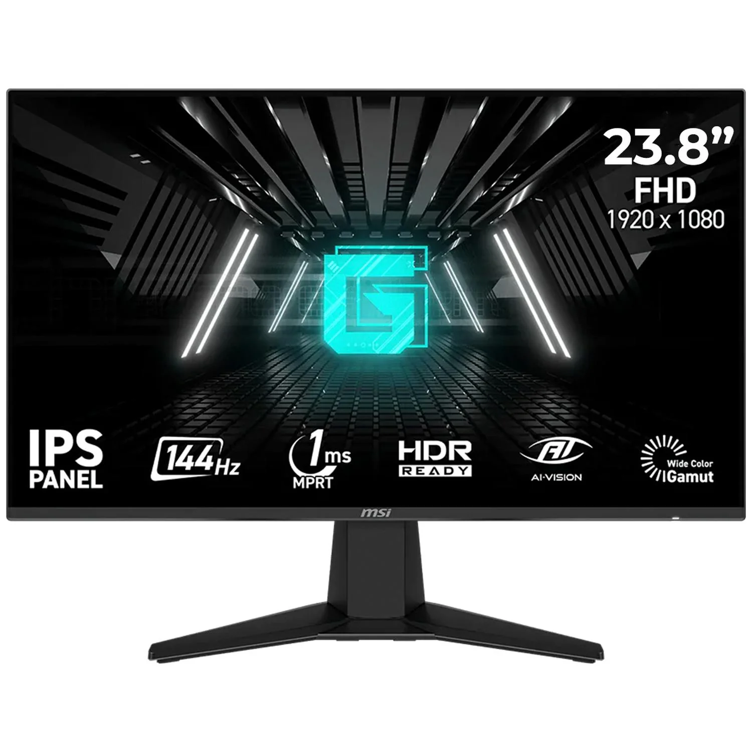 Monitor Gamer 23.8" MSI G242L E14 FHD 1920 x 1080 144Hz 1ms Panel IPS Adaptive-Sync HDMI DP Negro Rendimiento Competitivo y Gaming Fluido