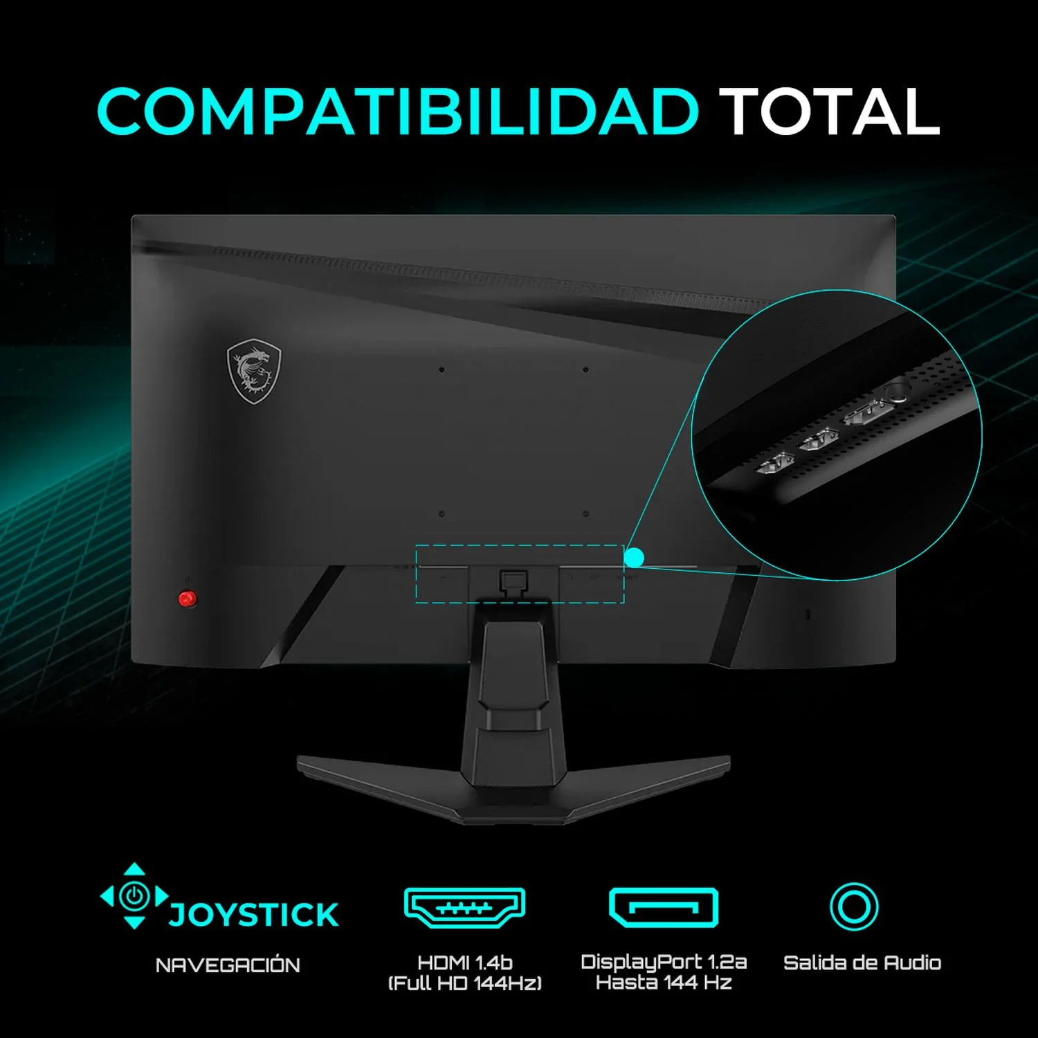 Monitor Gamer 23.8" MSI G242L E14 FHD 1920 x 1080 144Hz 1ms Panel IPS Adaptive-Sync HDMI DP Negro Rendimiento Competitivo y Gaming Fluido - Image 5