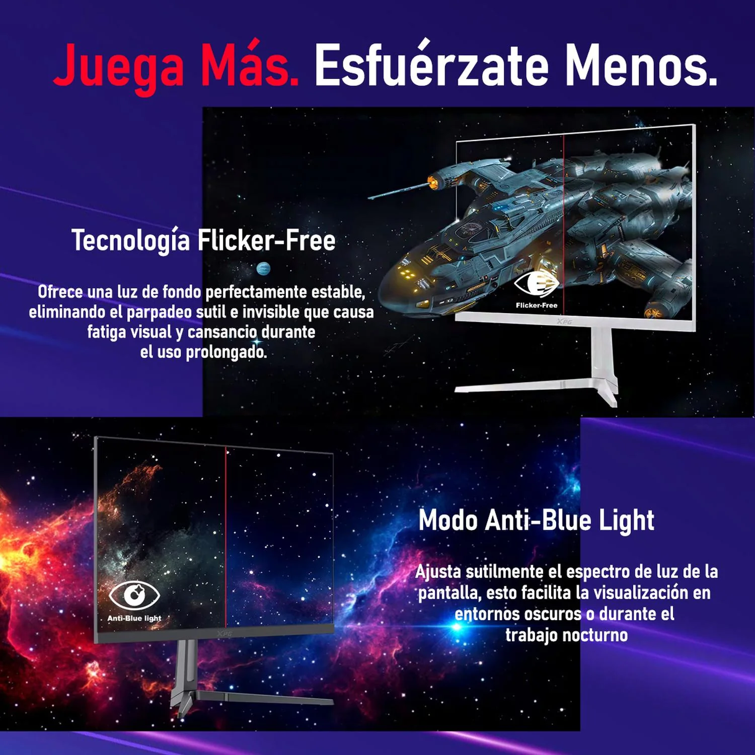 Monitor Gamer 23.8 XPG RIFT R24F2 1ms 120Hz Full HD IPS HDMI DP Adaptive Sync Negro R24F2-BKCMX - Image 5
