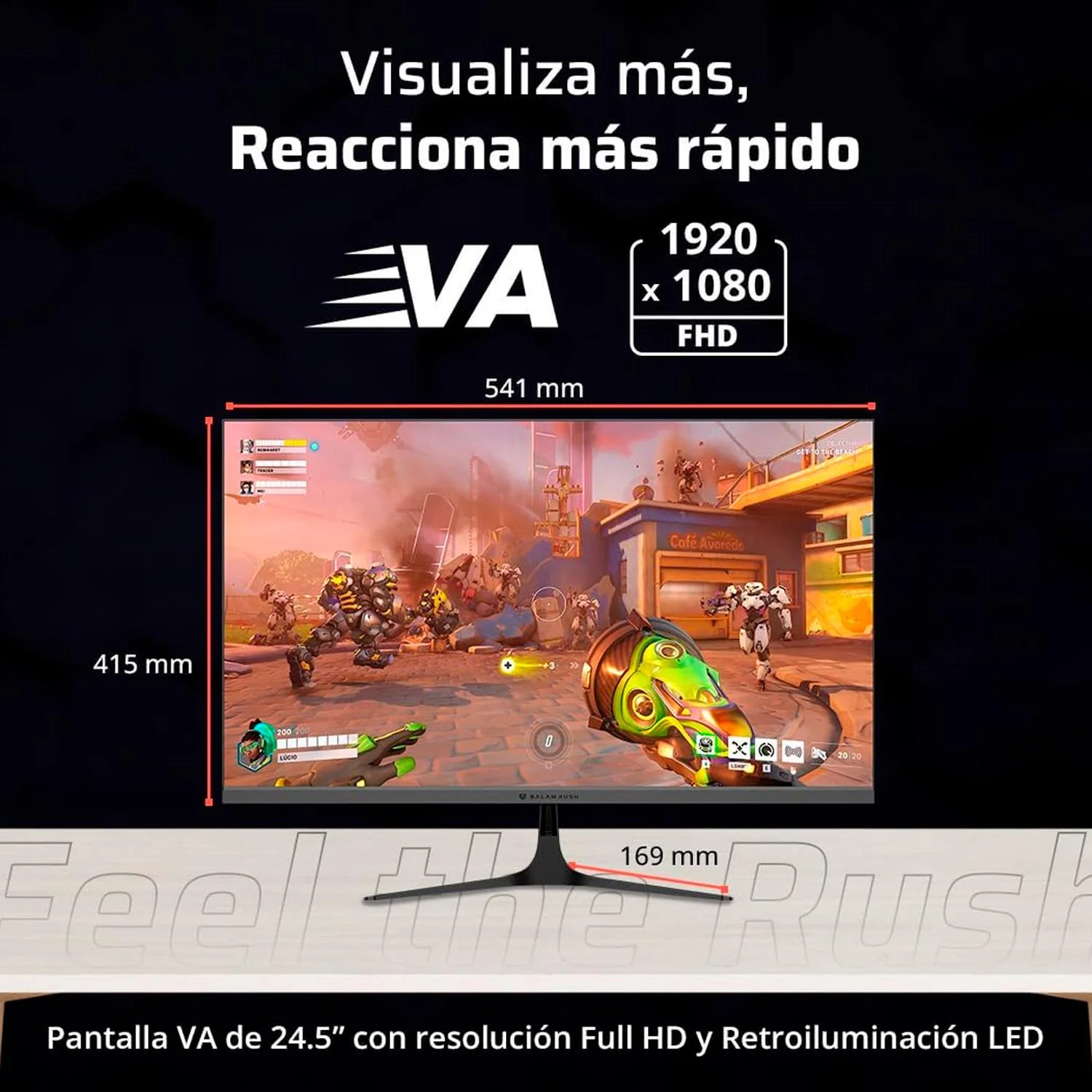Monitor Gamer 24.5 BALAM RUSH COSMOS EDGE MCE245P Full HD 240Hz 1ms VA Adaptive-Sync HDMI Displayport Altavoces Negro BR-944113 Rapida sincronizacion para juegos fluidos - Image 2