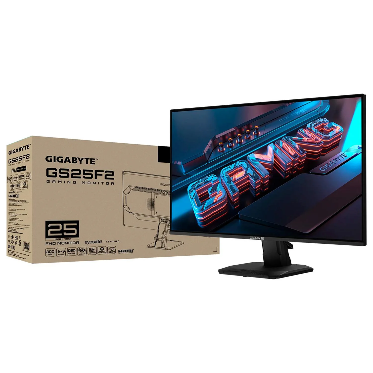Monitor Gamer 24.5 GIGABYTE GS25F2 1ms 200Hz Full HD IPS HDMI DP FreeSync Bocinas - Image 6