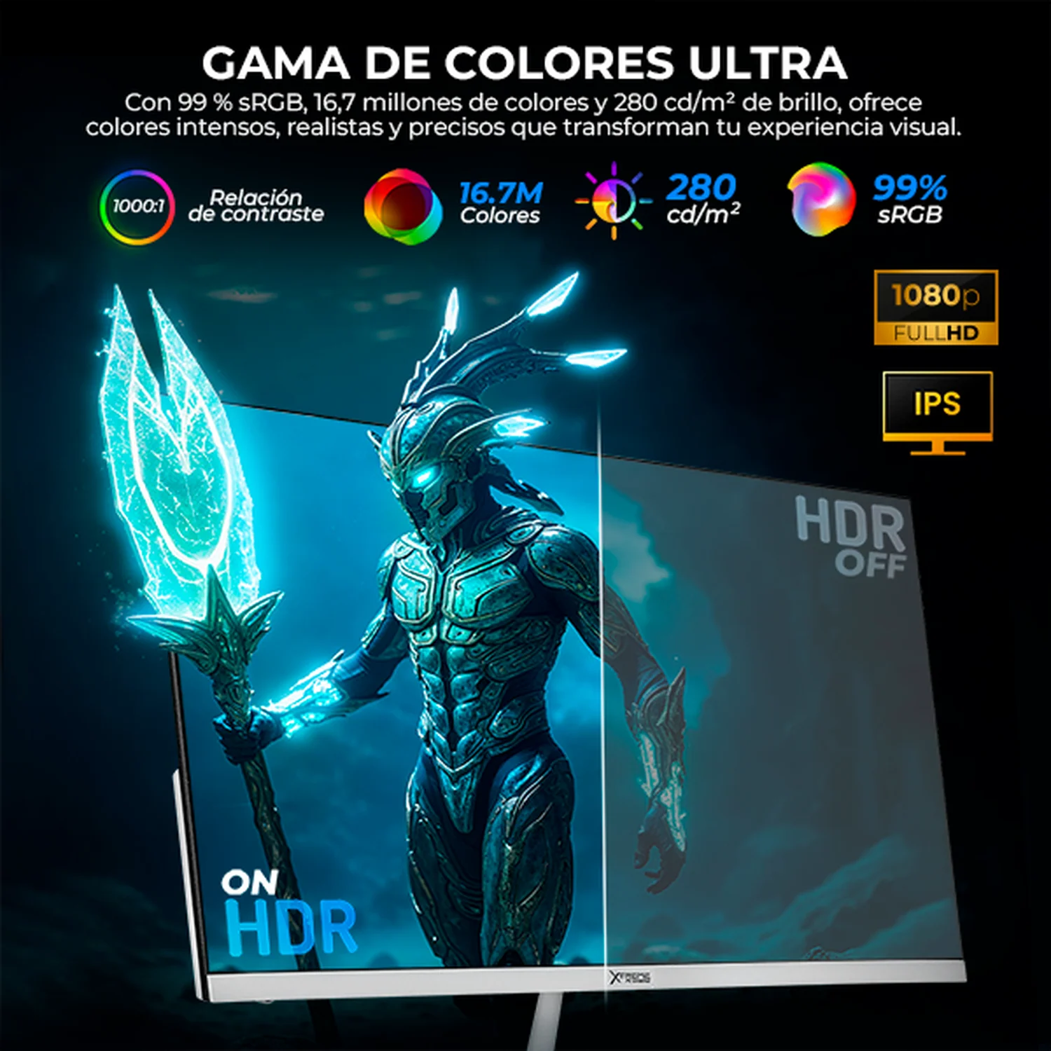 Monitor Gamer 24.5 XTREME PC GAMING Infinite Game 5ms 100Hz FHD IPS HDMI Altavoces Adaptive-Sync Blanco MXTWT245F - Image 3