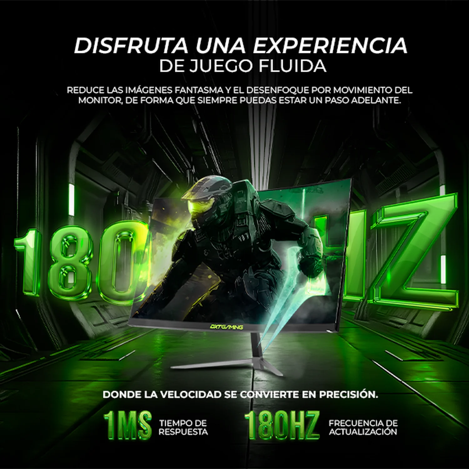 Monitor Gamer Curvo 23.8" DXT GAMING Sight 1ms 180Hz FHD VA DP HDMI Altavoces Adaptive-Sync Negro DXT2383CBK - Image 3