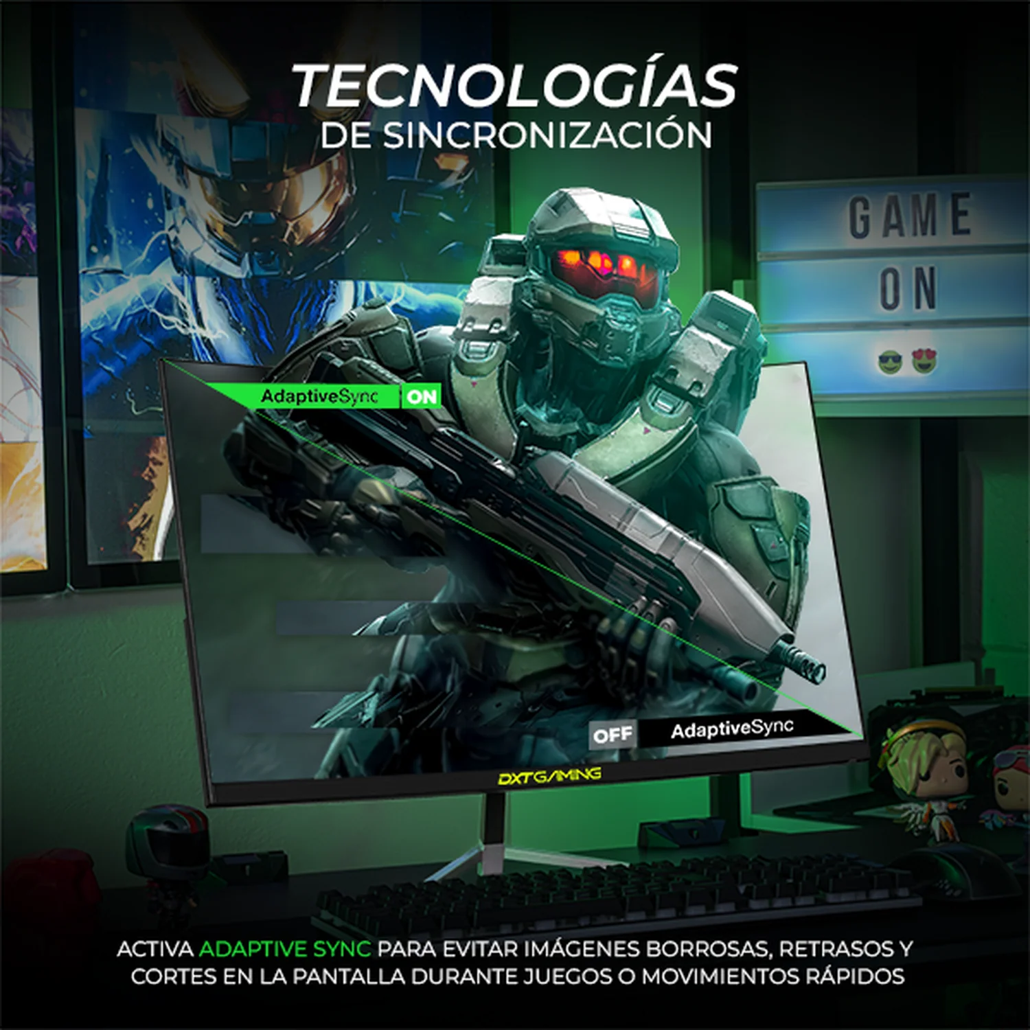 Monitor Gamer Curvo 23.8" DXT GAMING Sight 1ms 180Hz FHD VA DP HDMI Altavoces Adaptive-Sync Negro DXT2383CBK - Image 4