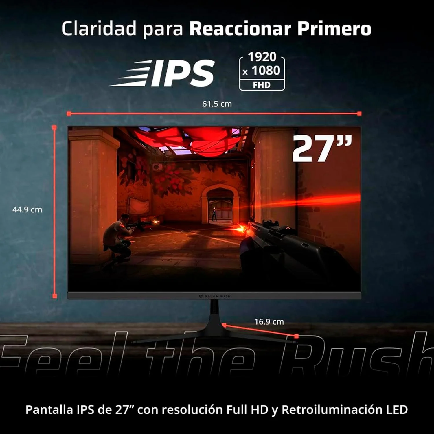 Monitor Gamer 27" BALAM RUSH COSMOS EDGE MCE27P Full HD 240Hz 1ms IPS Adaptive-Sync HDMI Displayport Altavoces Negro BR-944120 Gamer Competitivo - Image 2