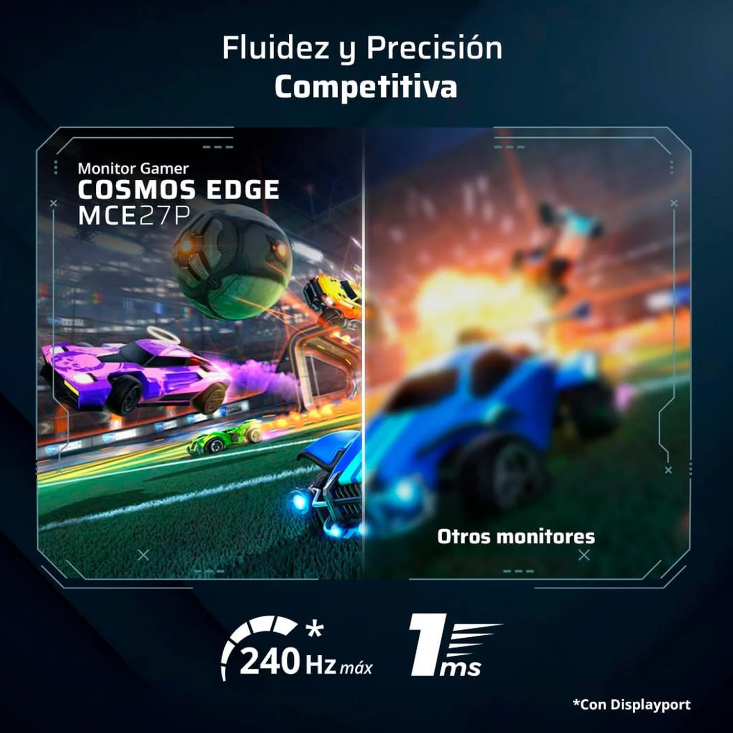 Monitor Gamer 27" BALAM RUSH COSMOS EDGE MCE27P Full HD 240Hz 1ms IPS Adaptive-Sync HDMI Displayport Altavoces Negro BR-944120 Gamer Competitivo - Image 5