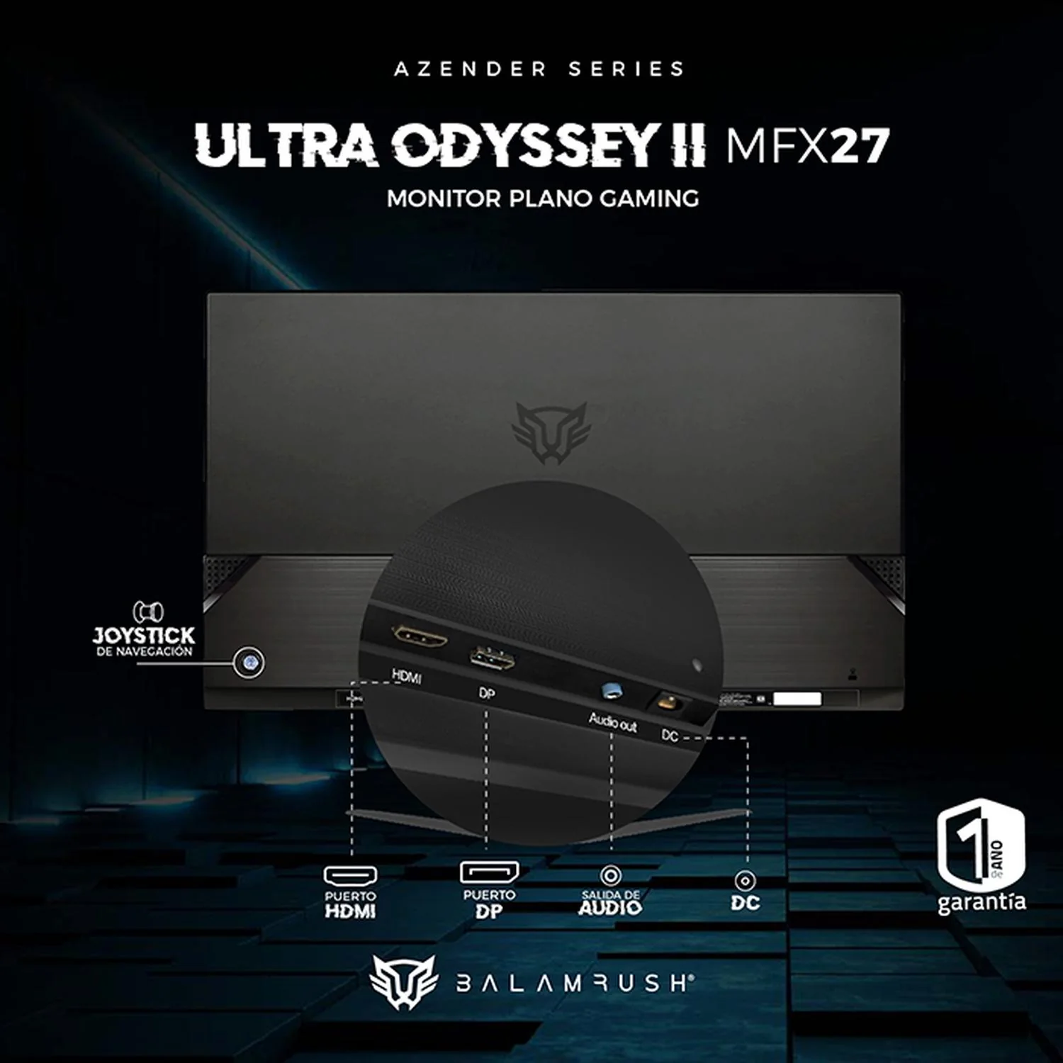 Monitor Gamer 27 BALAM RUSH ULTRA ODYSSEY II MFX27 1ms 100Hz FHD IPS LED HDMI Negro BR-938310 - Image 4