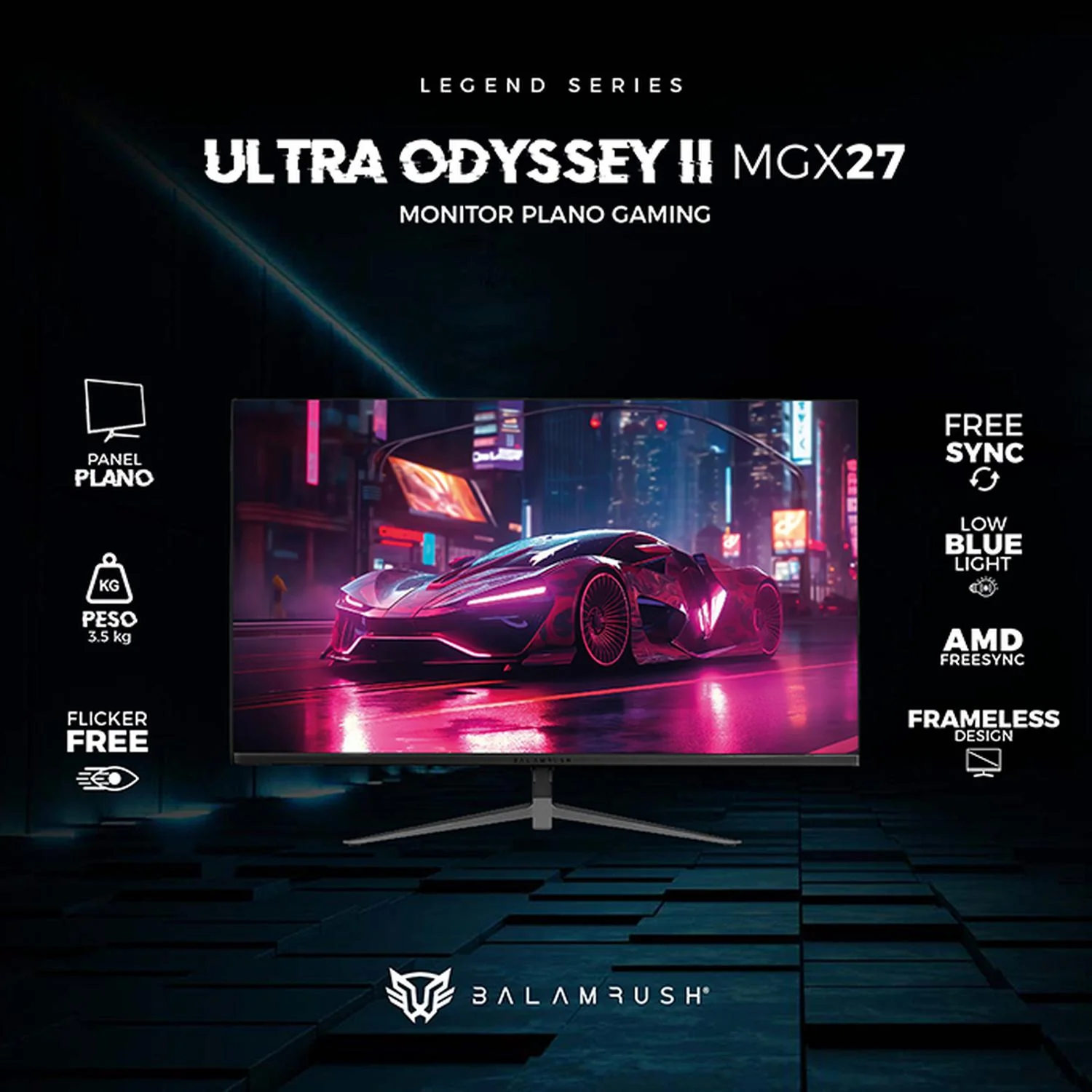 Monitor Gamer 27 BALAM RUSH ULTRA ODYSSEY II MGX27 1ms 165Hz FHD VA LED USB-C Negro BR-938297 - Image 3