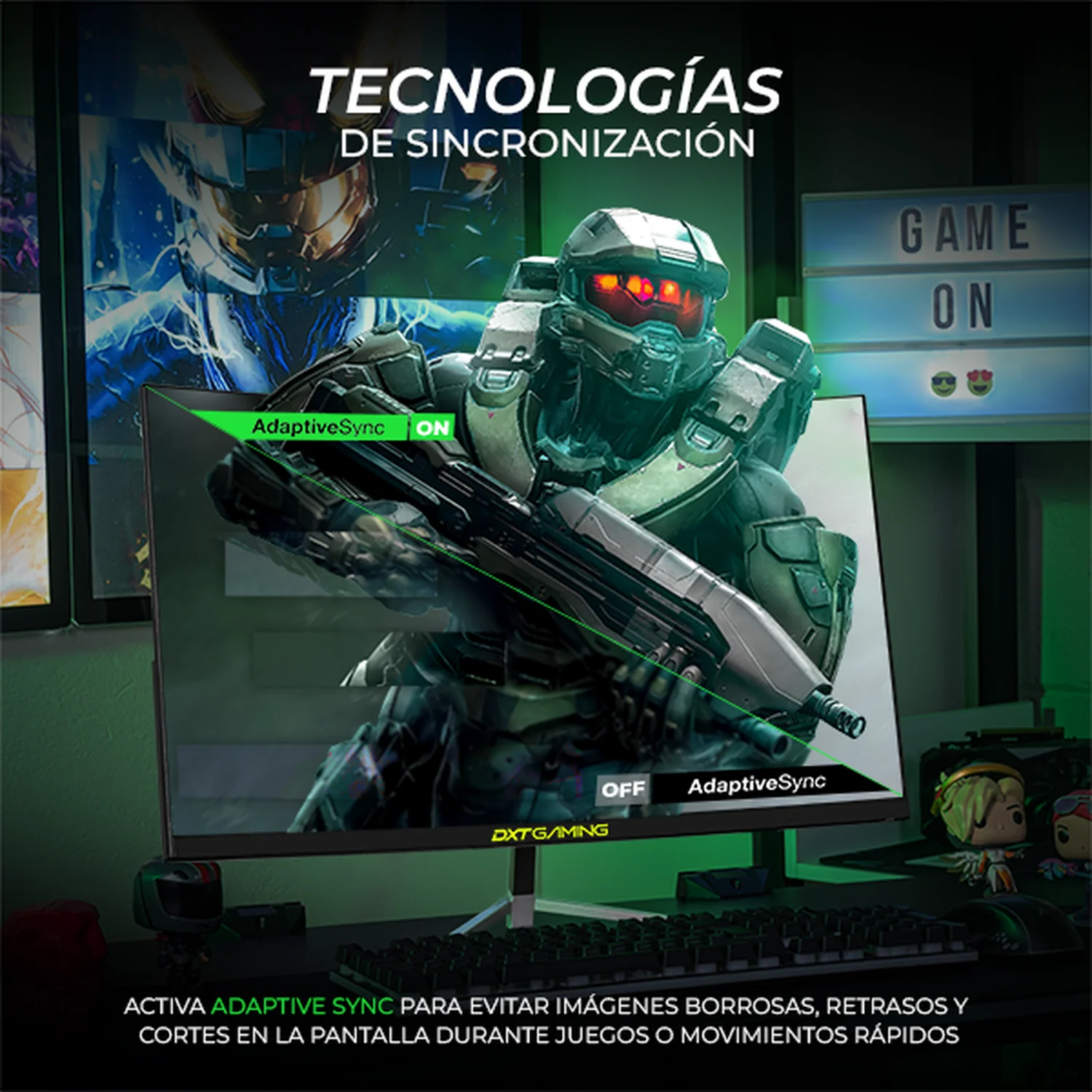 Monitor Gamer Curvo 27" DXT GAMING Sight FHD 180Hz 1ms VA Adaptive-Sync DP HDMI Altavoces Negro DXT2706CBK Máxima Fluidez y Reacción - Image 4