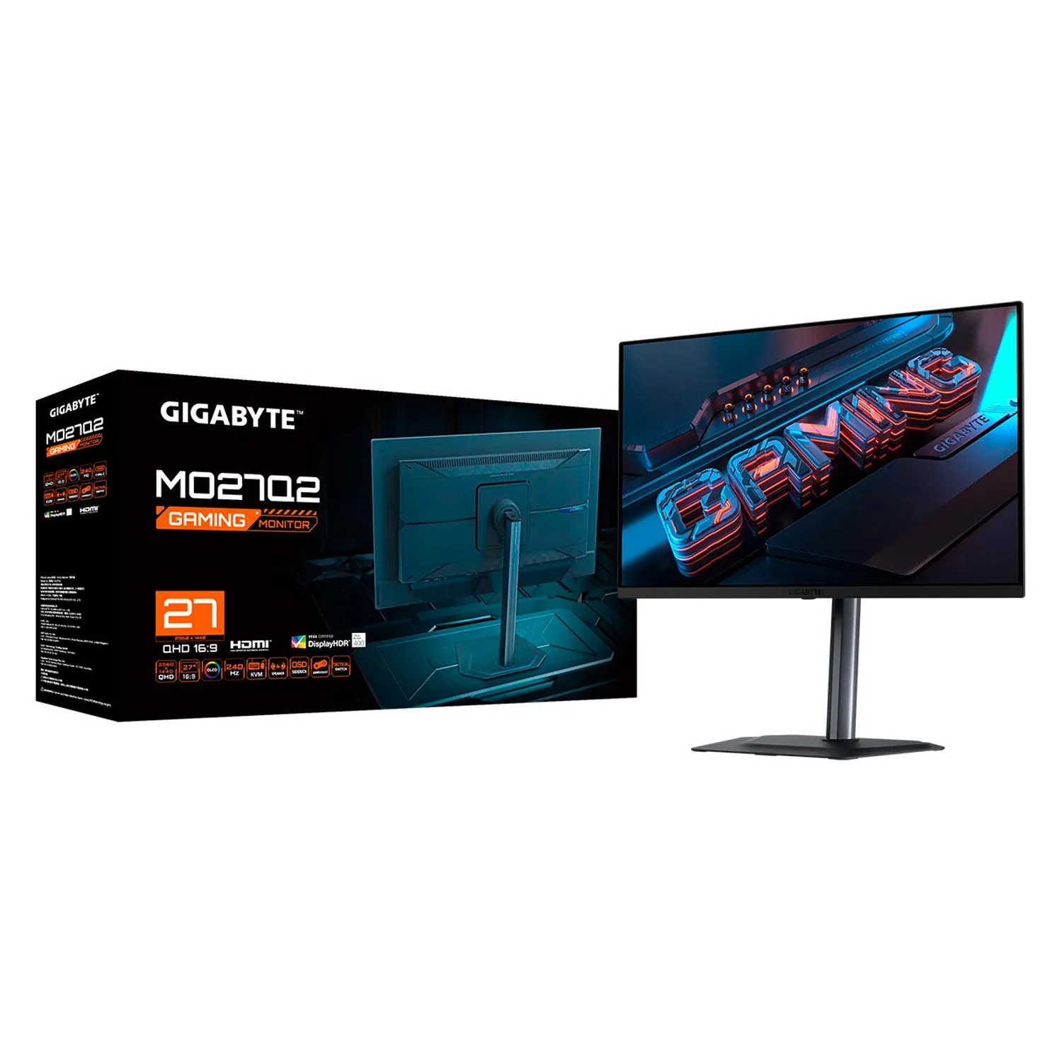 Monitor Gamer 27 GIGABYTE MO27Q2 0.03ms 240Hz QHD Pantalla OLED HDMI DP USB-C AMD FreeSync Bocinas - Image 8