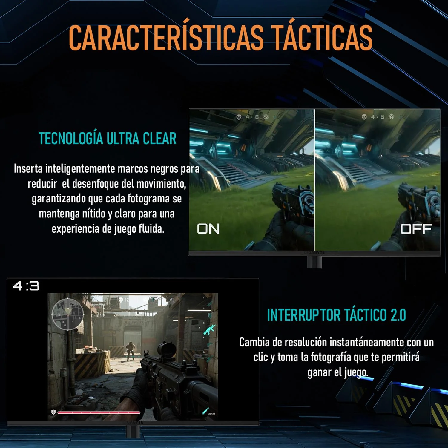 Monitor Gamer 27" GIGABYTE MO27Q28G QHD 280Hz 0.03ms WOLED G-Sync HDMI DP USB-C Altavoz Gaming Profesional - Image 4
