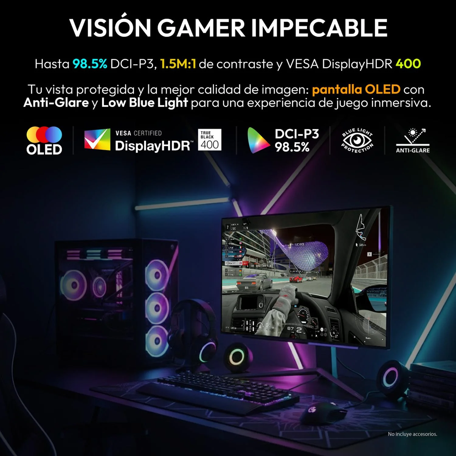 Monitor Gamer 27" LG UltraGear 27GS95QE-B 0.03ms 240Hz QHD OLED HDMI 2.1 DisplayPort 1.4 Adaptive Sync - Image 5