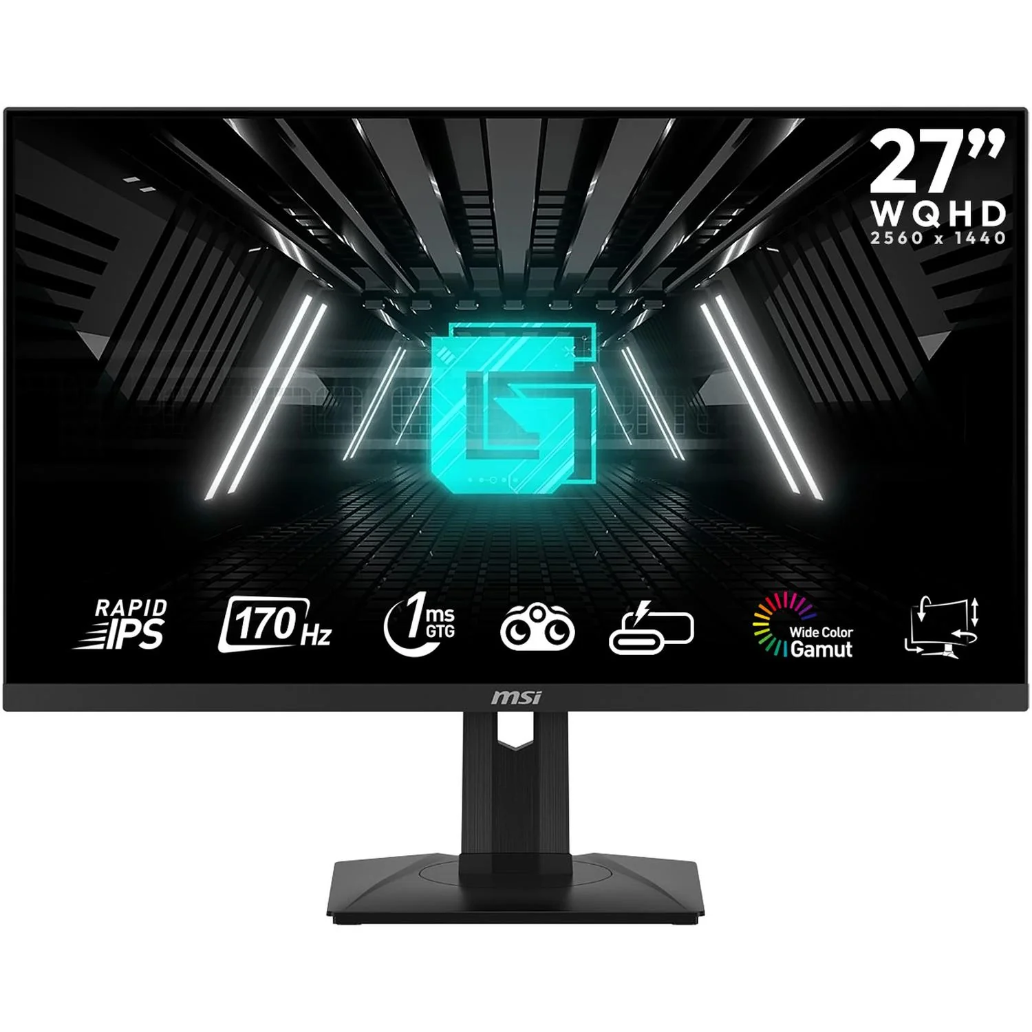 Monitor Gamer 27 MSI G274QPF 1ms 170Hz Wide Quad HD Rapid IPS HDMI USB-C DisplayPort G-Sync Reacondicionado Grado B