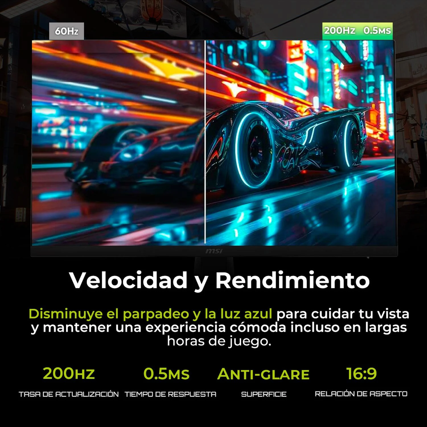Monitor Gamer 27" MSI MAG 272F FHD 1920 x 1080 200Hz 0.5ms Panel Rapid IPS Adaptive-Sync HDMI DP Negro Rendimiento Competitivo y Gaming Fluido - Image 3