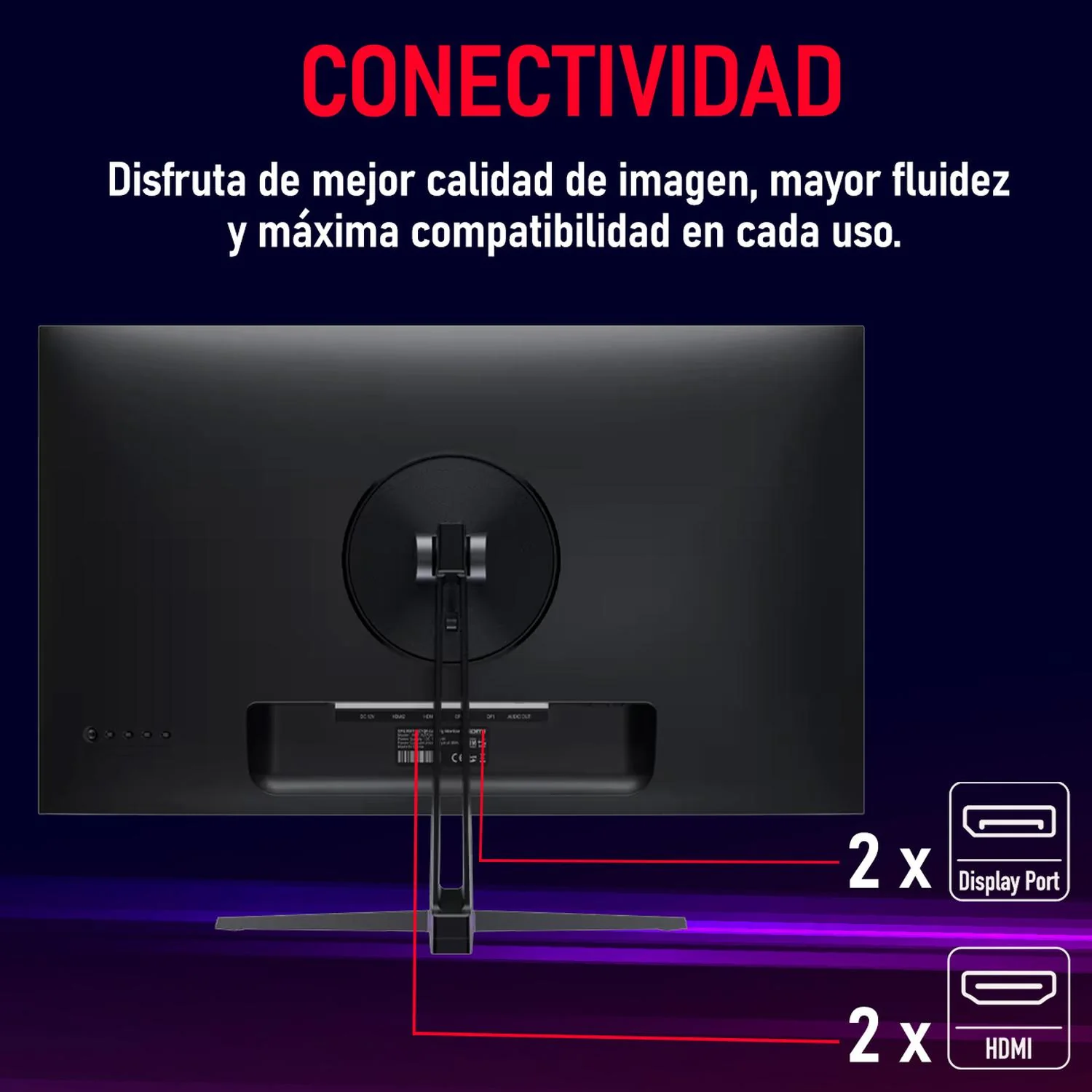 Monitor Gamer 27 XPG RIFT R27Q8 1ms 180Hz QHD IPS HDMI DP Adaptive Sync Negro R27Q8-BKCMX - Image 3