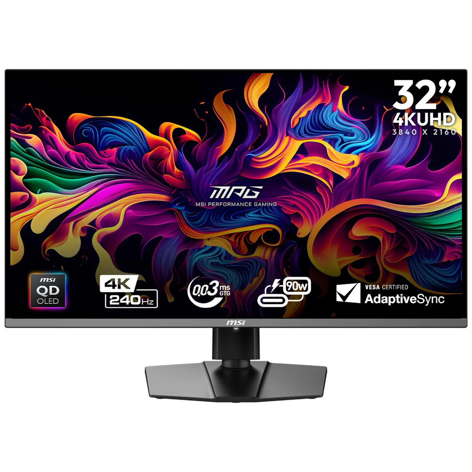 Monitor Gamer OLED 4K 32" MSI MPG 321URX QD-OLED UHD 3840x2160 240Hz 0.03ms Nvidia G-Sync HDMI 2.1 DP 1.4a USB-C Garantia OLED 3 Años