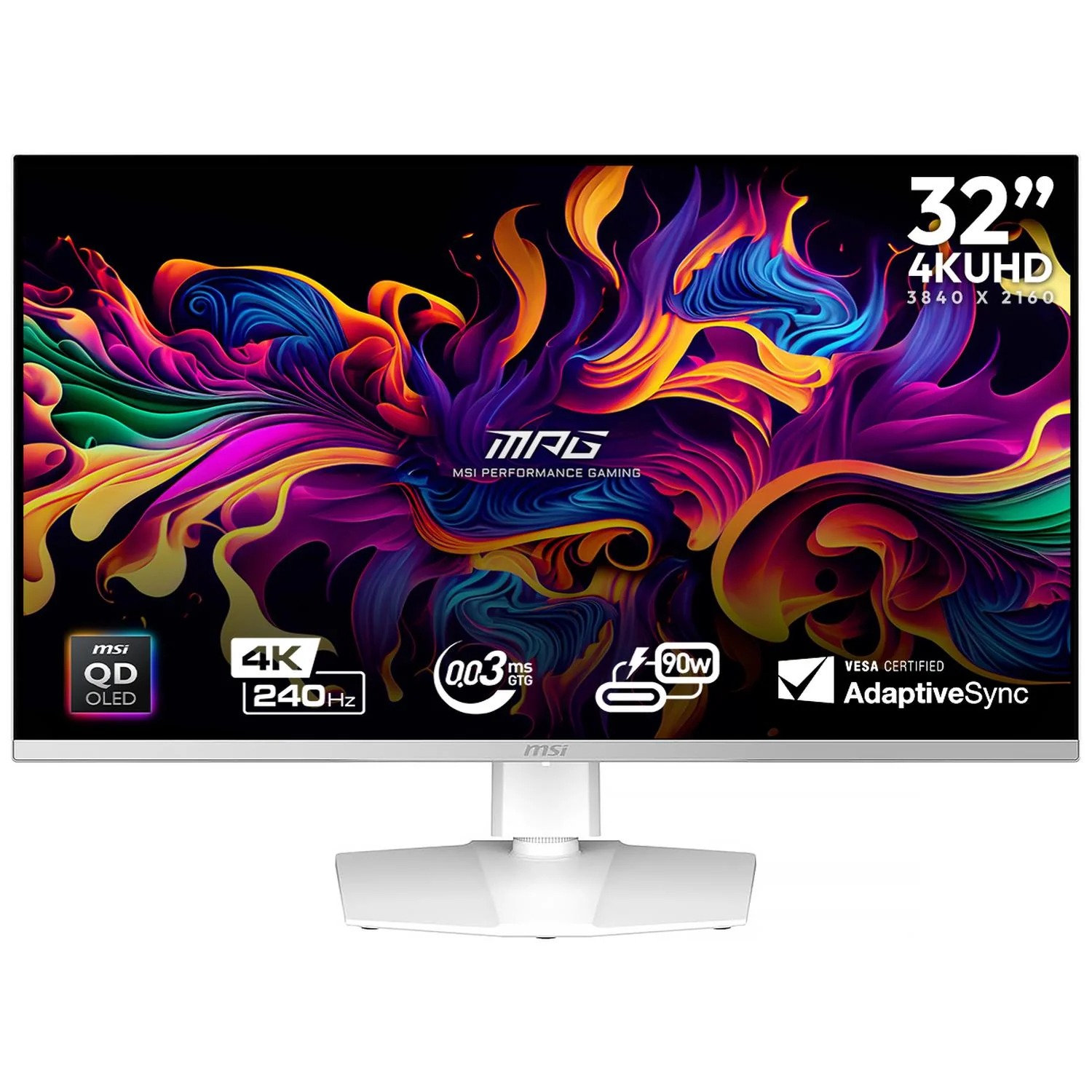 Monitor Gamer OLED 4K 32" MSI MPG 321URXW QD-OLED UHD 3840x2160 240Hz 0.03ms Nvidia G-Sync HDMI 2.1 DP 1.4a USB-C Garantia OLED 3 Años