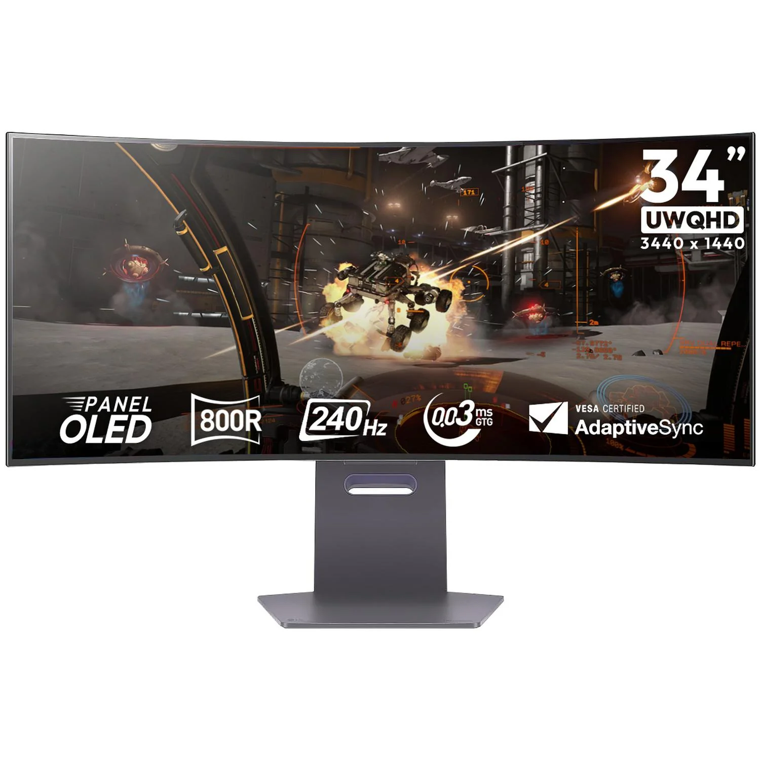 Monitor Gamer 34" LG UltraGear 34GS95QE 0.03ms 240Hz Ultra Wide QHD OLED HDMI 2.1 DisplayPort 1.4 Adaptive Sync