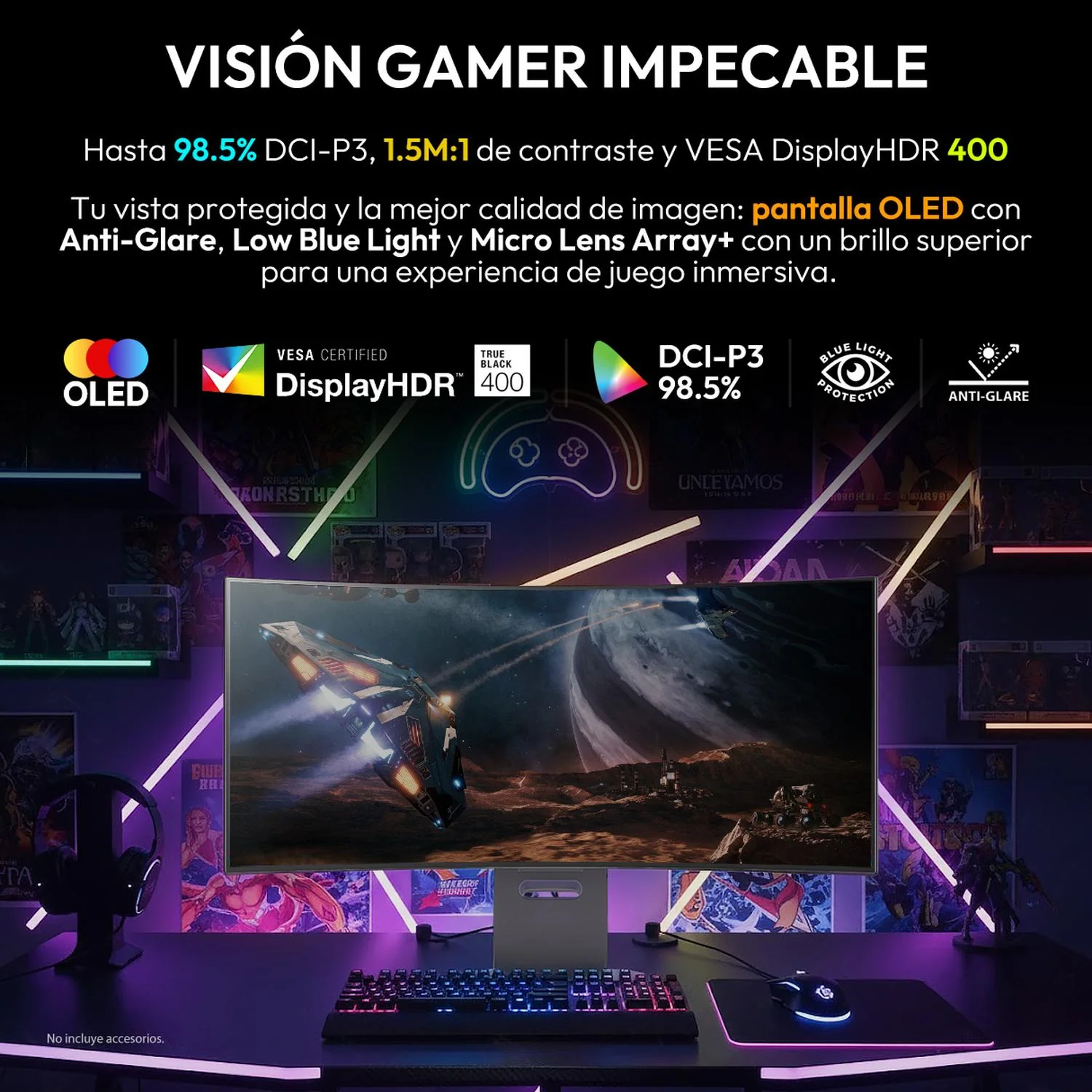Monitor Gamer 34" LG UltraGear 34GS95QE 0.03ms 240Hz Ultra Wide QHD OLED HDMI 2.1 DisplayPort 1.4 Adaptive Sync - Image 5