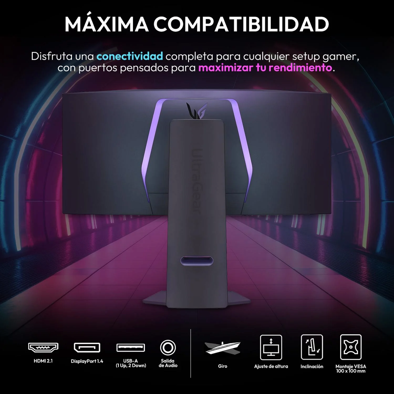 Monitor Gamer 34" LG UltraGear 34GS95QE 0.03ms 240Hz Ultra Wide QHD OLED HDMI 2.1 DisplayPort 1.4 Adaptive Sync - Image 6