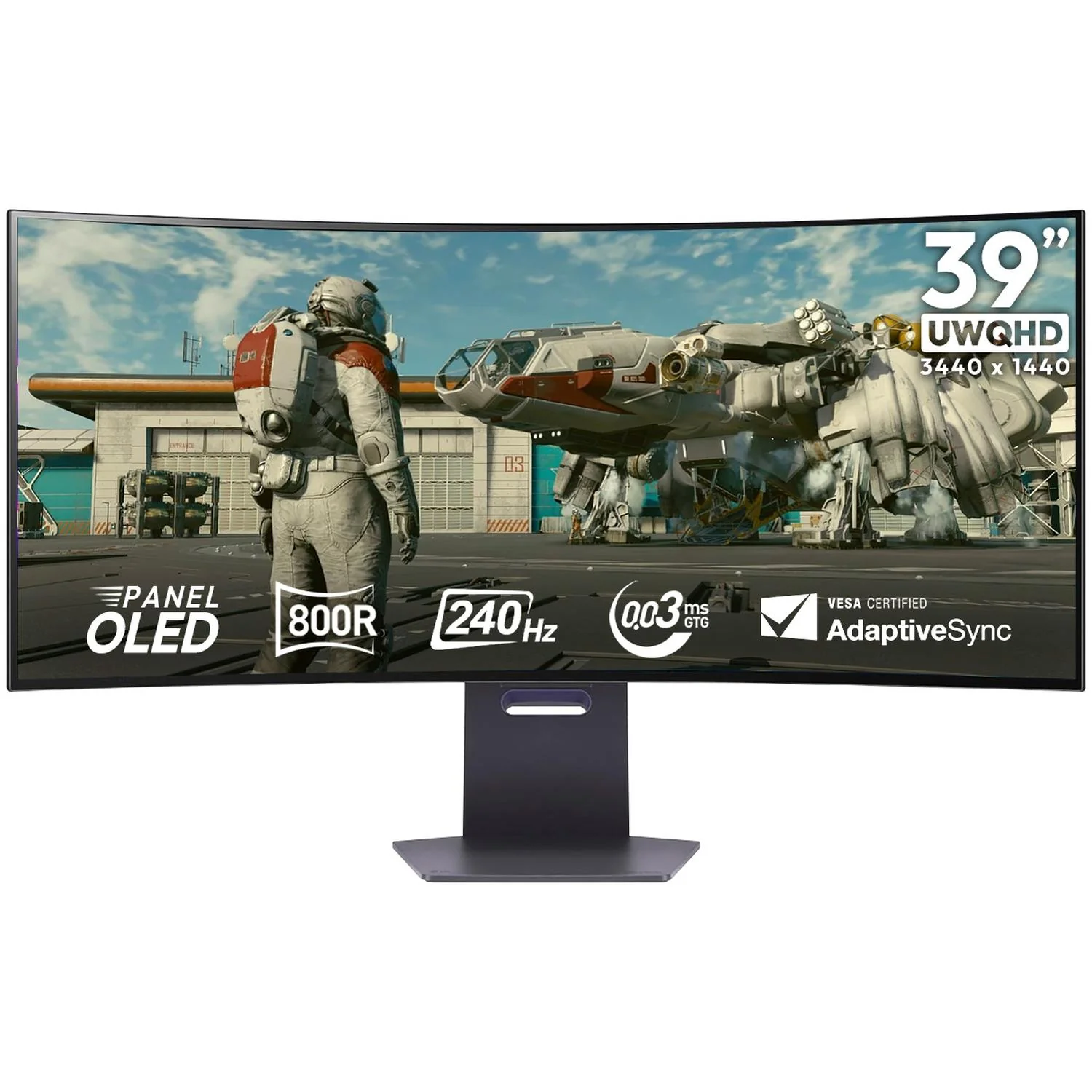 Monitor Gamer 39" LG UltraGear 39GS95QE 0.03ms 240Hz Ultra Wide QHD OLED HDMI 2.1 DisplayPort 1.4 Adaptive Sync