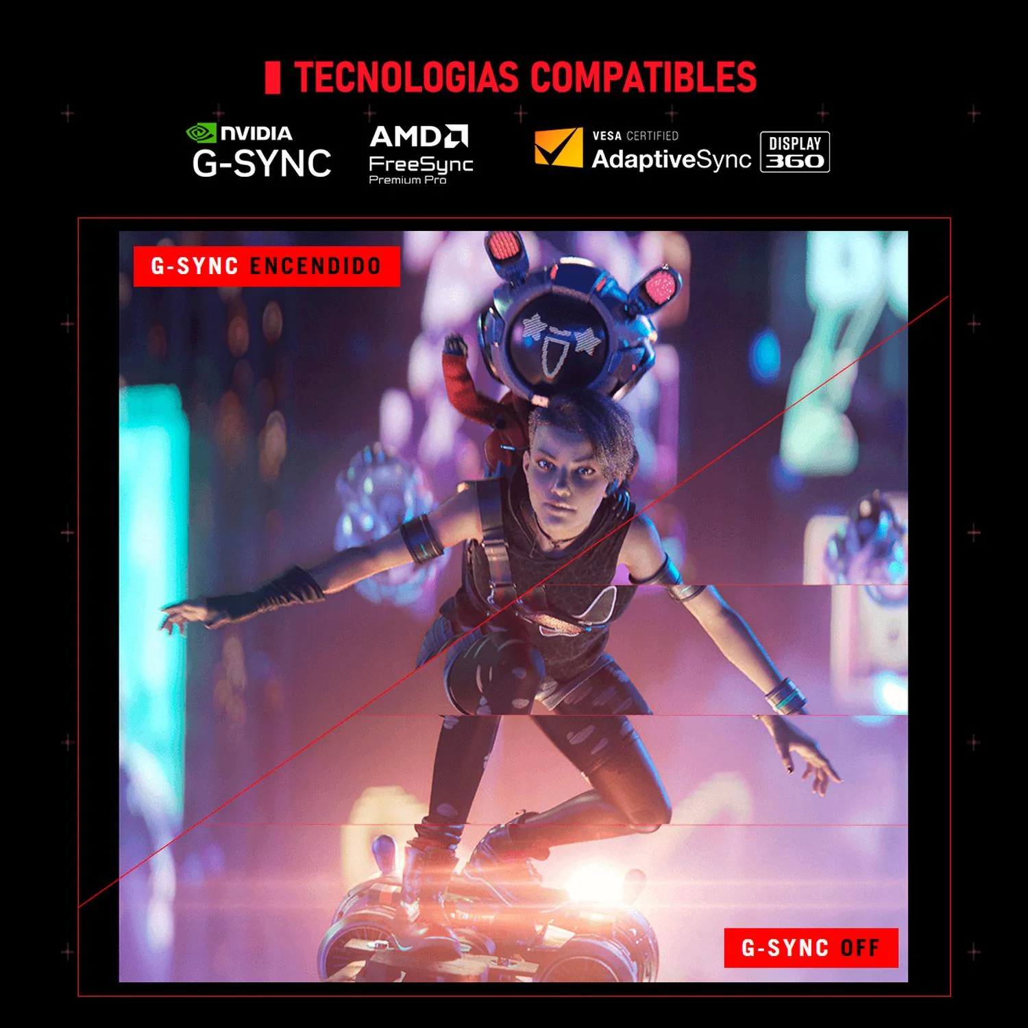 Monitor Gamer ASUS 27 ROG STRIX OLED XG27ACDNG 0.03ms 360Hz QHD QD-OLED 90W HDMI DP USB-C G-SYNC - Image 6