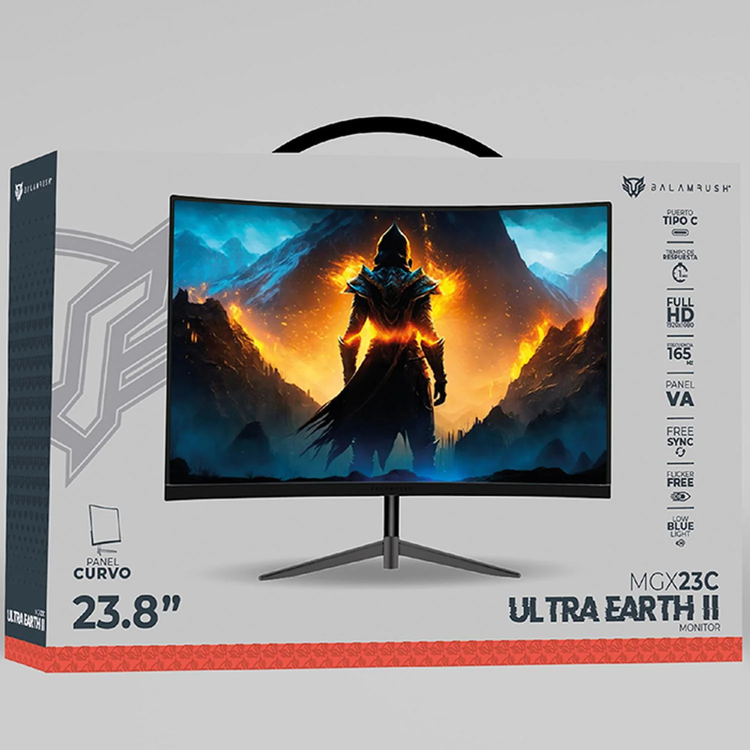 Monitor Gamer Curvo 23.8 BALAM RUSH ULTRA EARTH II MGX23C 1ms 165Hz FHD VA LED USB-C Negro BR-938327 - Image 6