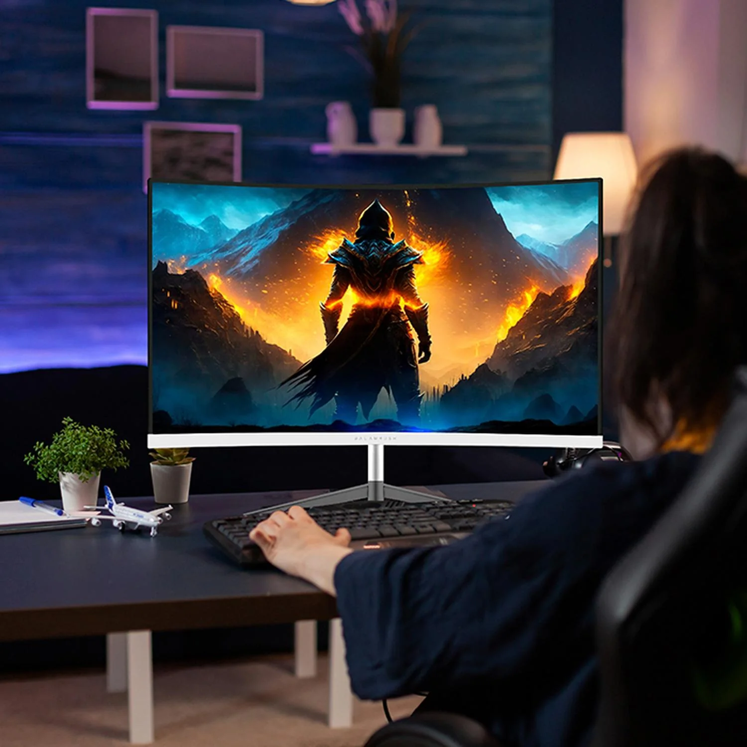 Monitor Gamer Curvo 23.8 BALAM RUSH ULTRA EARTH II MGX23C 1ms 165Hz FHD VA LED USB-C Blanco BR-938334 - Image 5