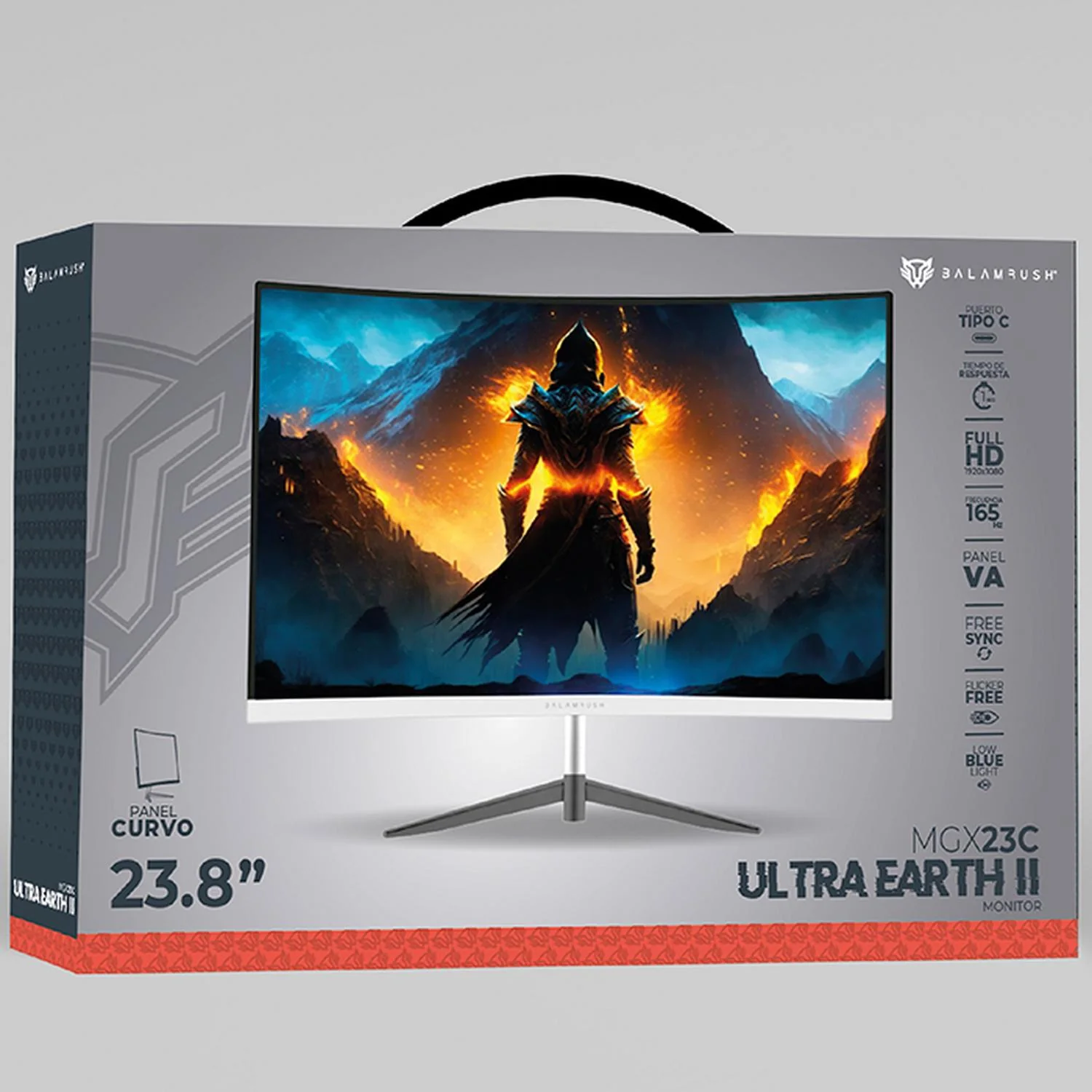 Monitor Gamer Curvo 23.8 BALAM RUSH ULTRA EARTH II MGX23C 1ms 165Hz FHD VA LED USB-C Blanco BR-938334 - Image 6
