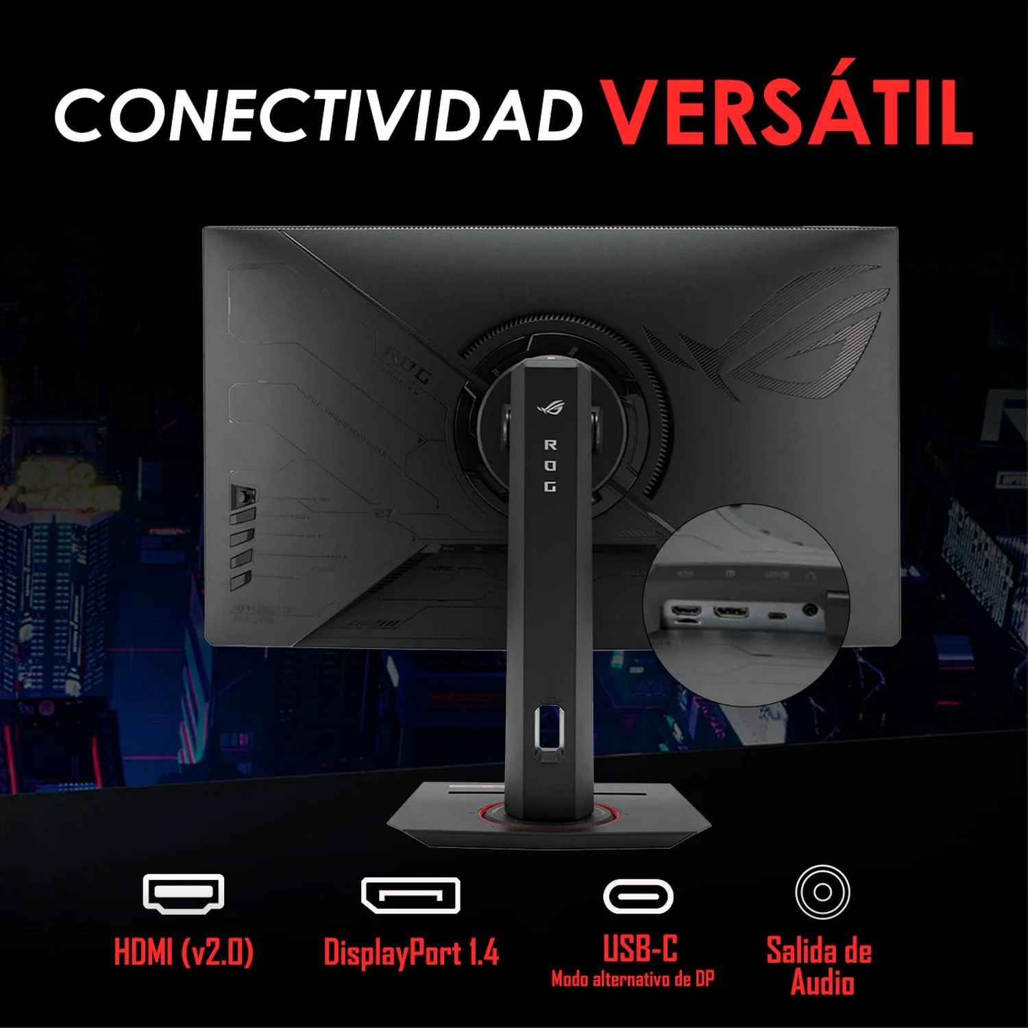 Monitor Gamer Curvo 27 ASUS ROG Strix XG27WCS 1ms 180Hz QHD Fast VA HDMI DP FreeSync - Image 3