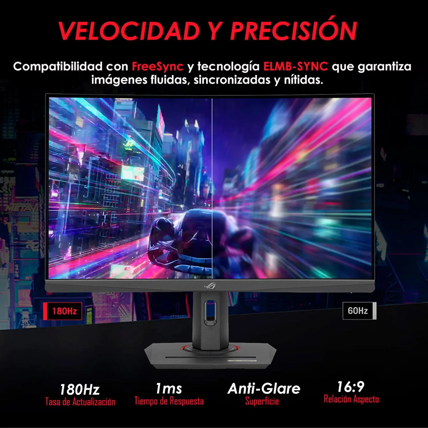 Monitor Gamer Curvo 27 ASUS ROG Strix XG27WCS 1ms 180Hz QHD Fast VA HDMI DP FreeSync - Image 4