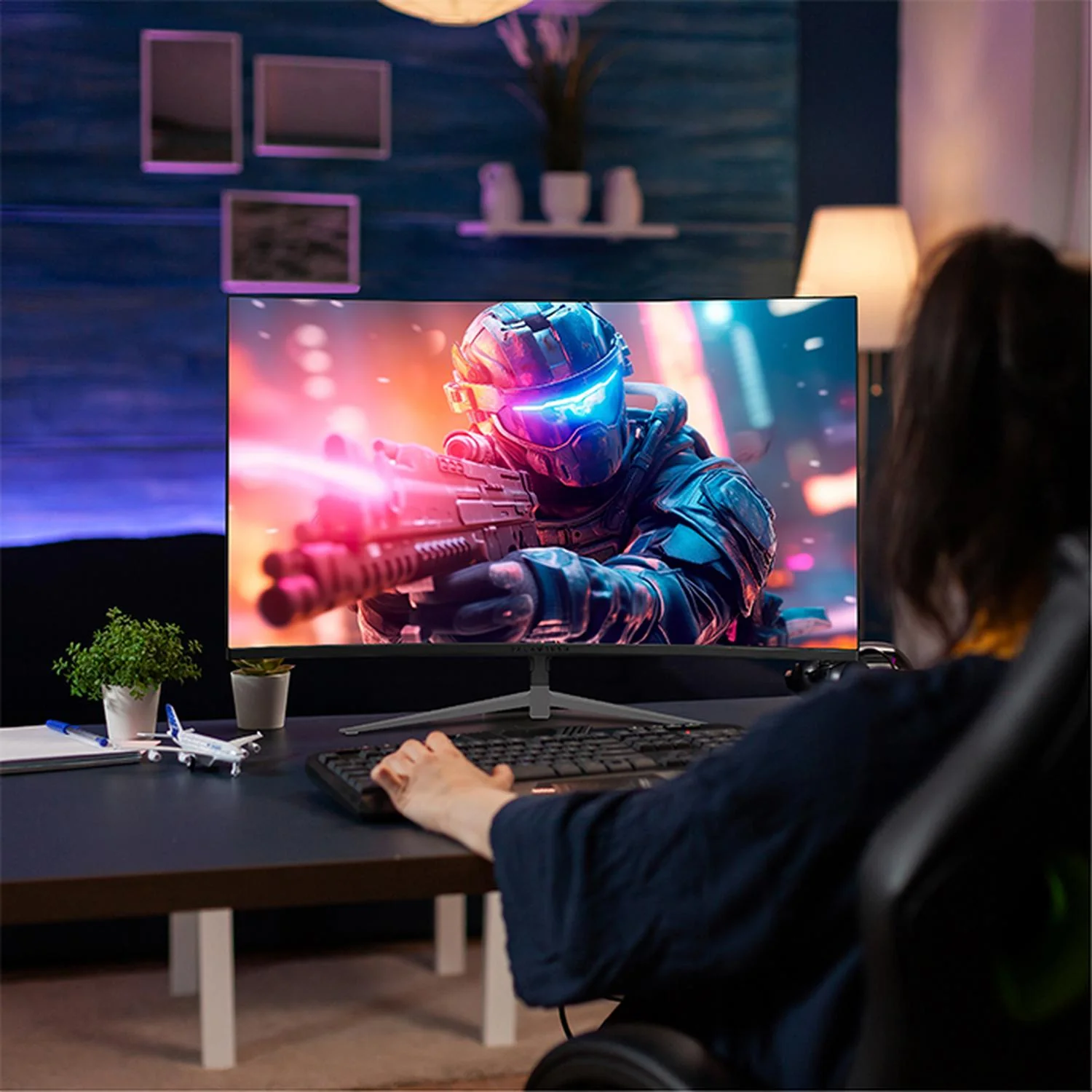Monitor Gamer Curvo 27 BALAM RUSH ULTRA EARTH II MGX27C 1ms 165Hz FHD VA LED USB-C Negro BR-938273 - Image 5