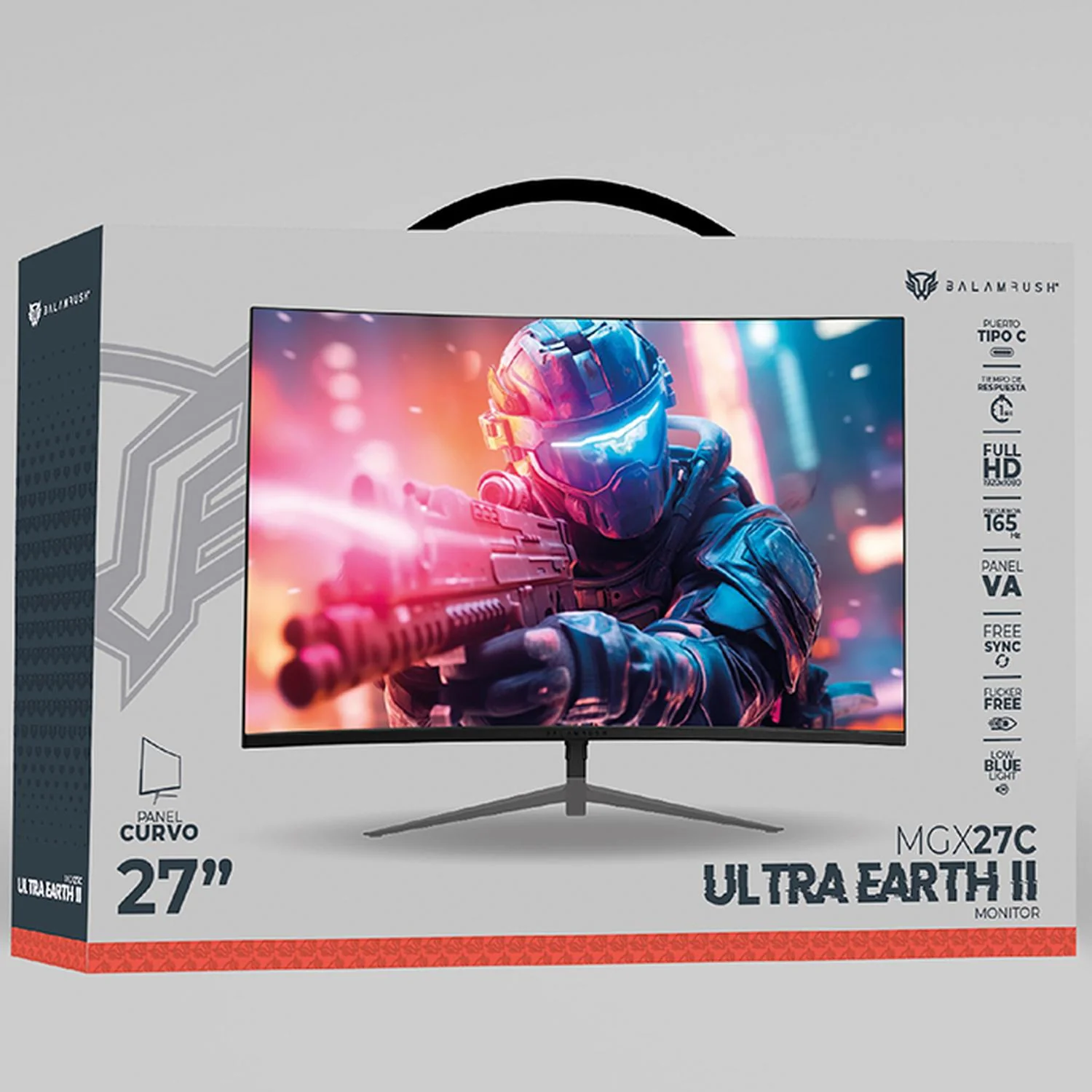 Monitor Gamer Curvo 27 BALAM RUSH ULTRA EARTH II MGX27C 1ms 165Hz FHD VA LED USB-C Negro BR-938273 - Image 6