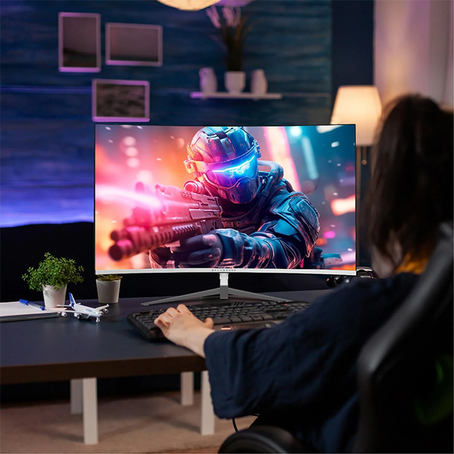Monitor Gamer Curvo 27 BALAM RUSH ULTRA EARTH II MGX27C 1ms 165Hz FHD VA LED USB-C Blanco BR-938280 - Image 5