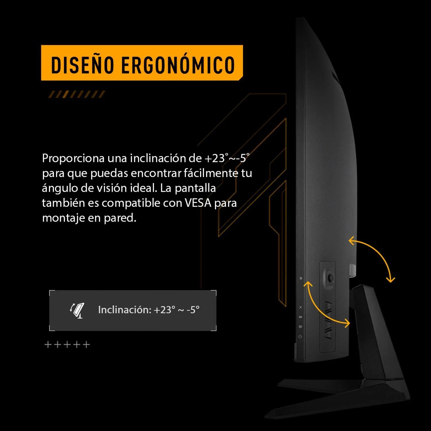 Monitor Gamer Curvo 31.5 ASUS TUF Gaming VG32VQM5B 0.5ms 250Hz Full HD Fast VA HDMI DP FreeSync Premium Altavoz - Image 3