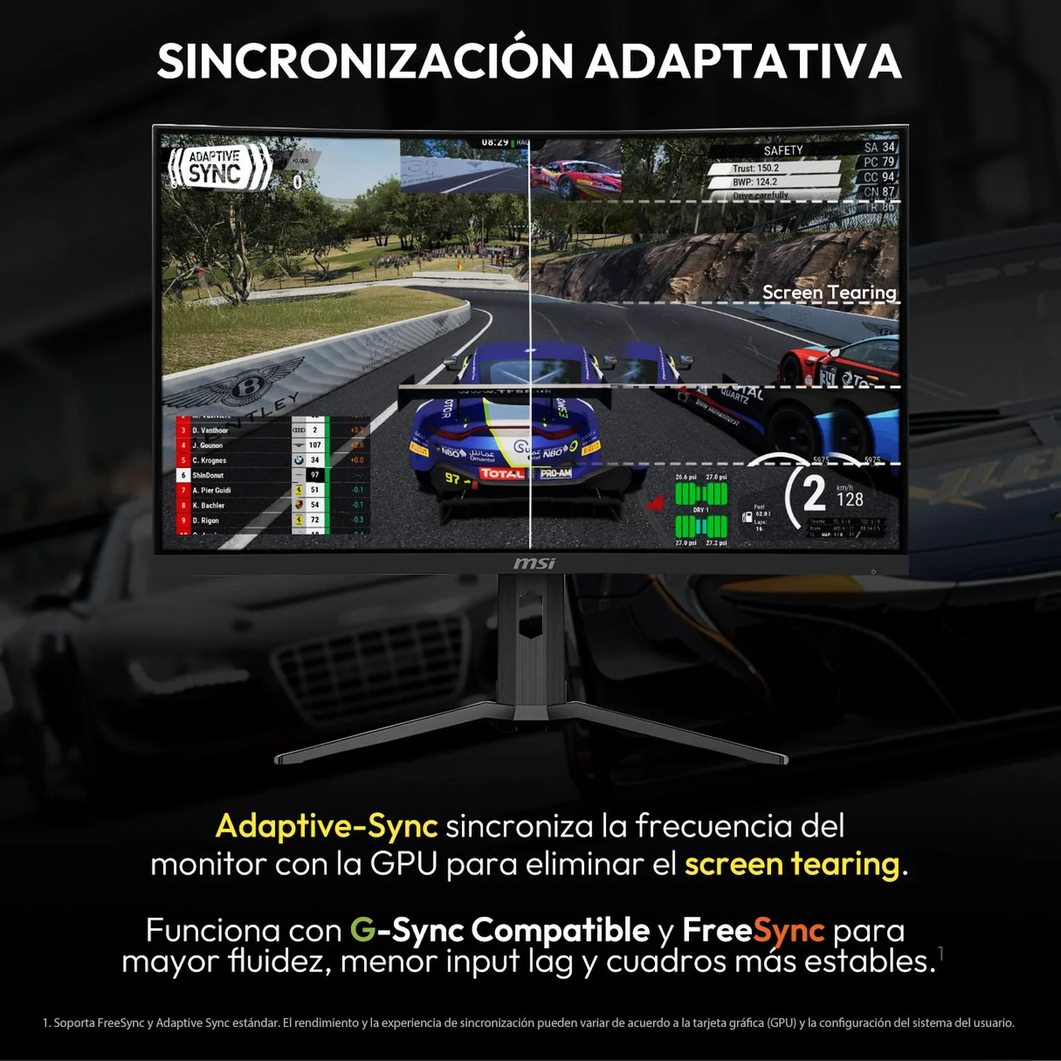 Monitor Gamer Curvo 32" MSI MAG 321CUPDF 0.5ms 320Hz 4K UHD Rapid VA Dual Mode USB-C HDMI 2.1 DisplayPort 1.4a Adaptive Sync - Image 3