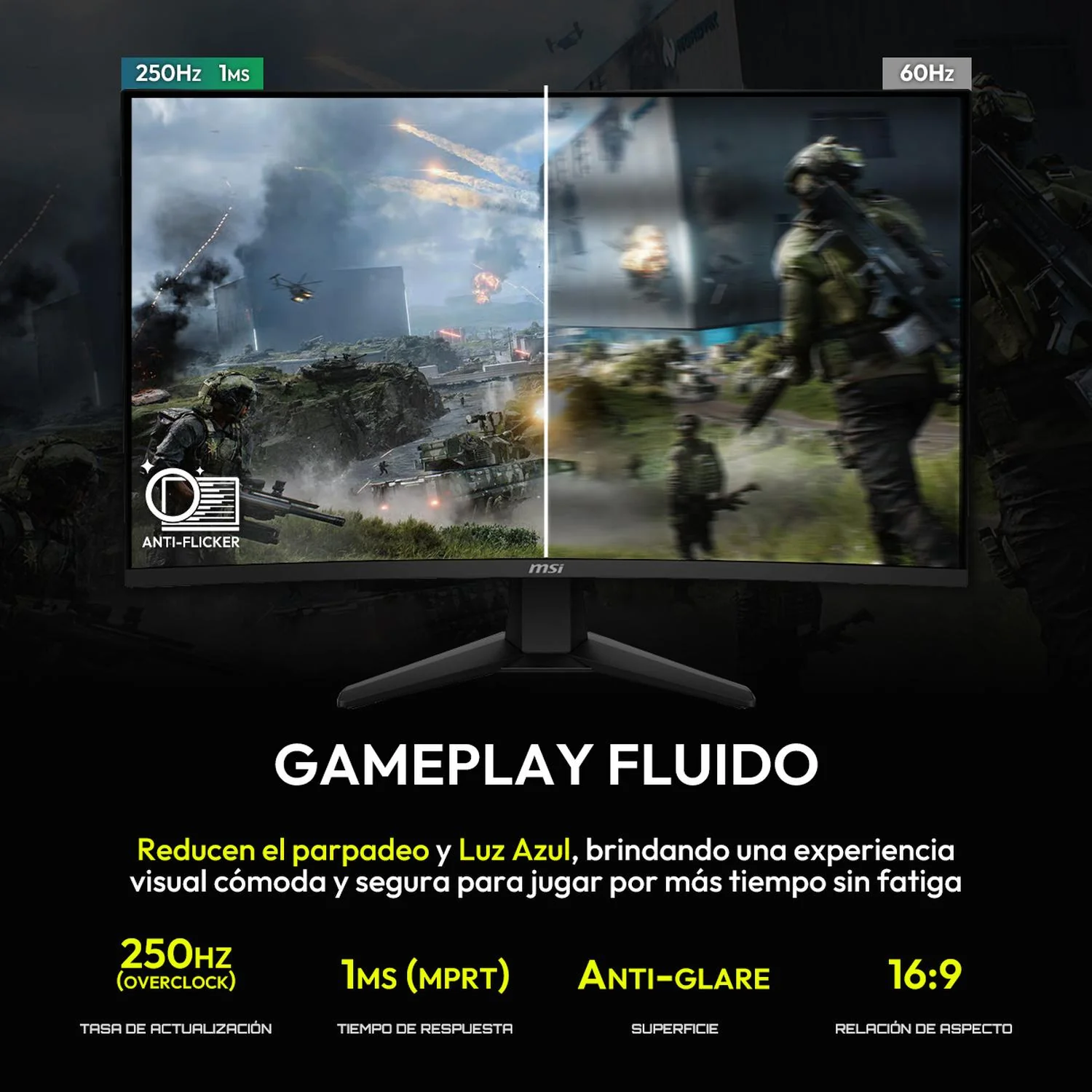 Monitor Gamer Curvo 32" MSI MAG 32C6X 1ms 250Hz VA Full HD HDMI DisplayPort Adaptative-Sync - Image 3