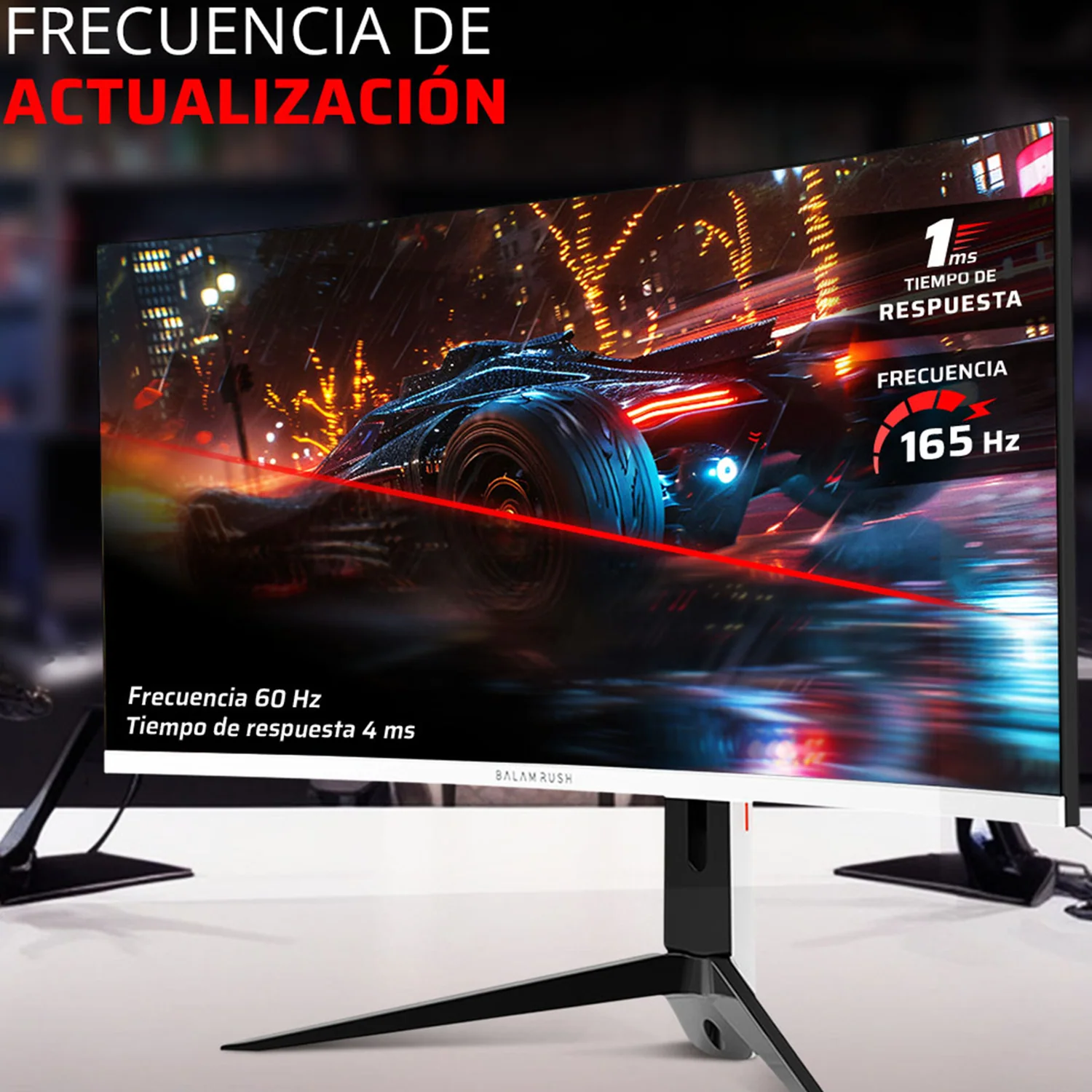 Monitor Gamer Curvo 34 BALAM RUSH EXTREME EARTH PRO MGP34C 1Ms 165Hz UWQHD VA LED HDMI Altavoces FreeSync/G-Sync Blanco BR-940696 - Image 4
